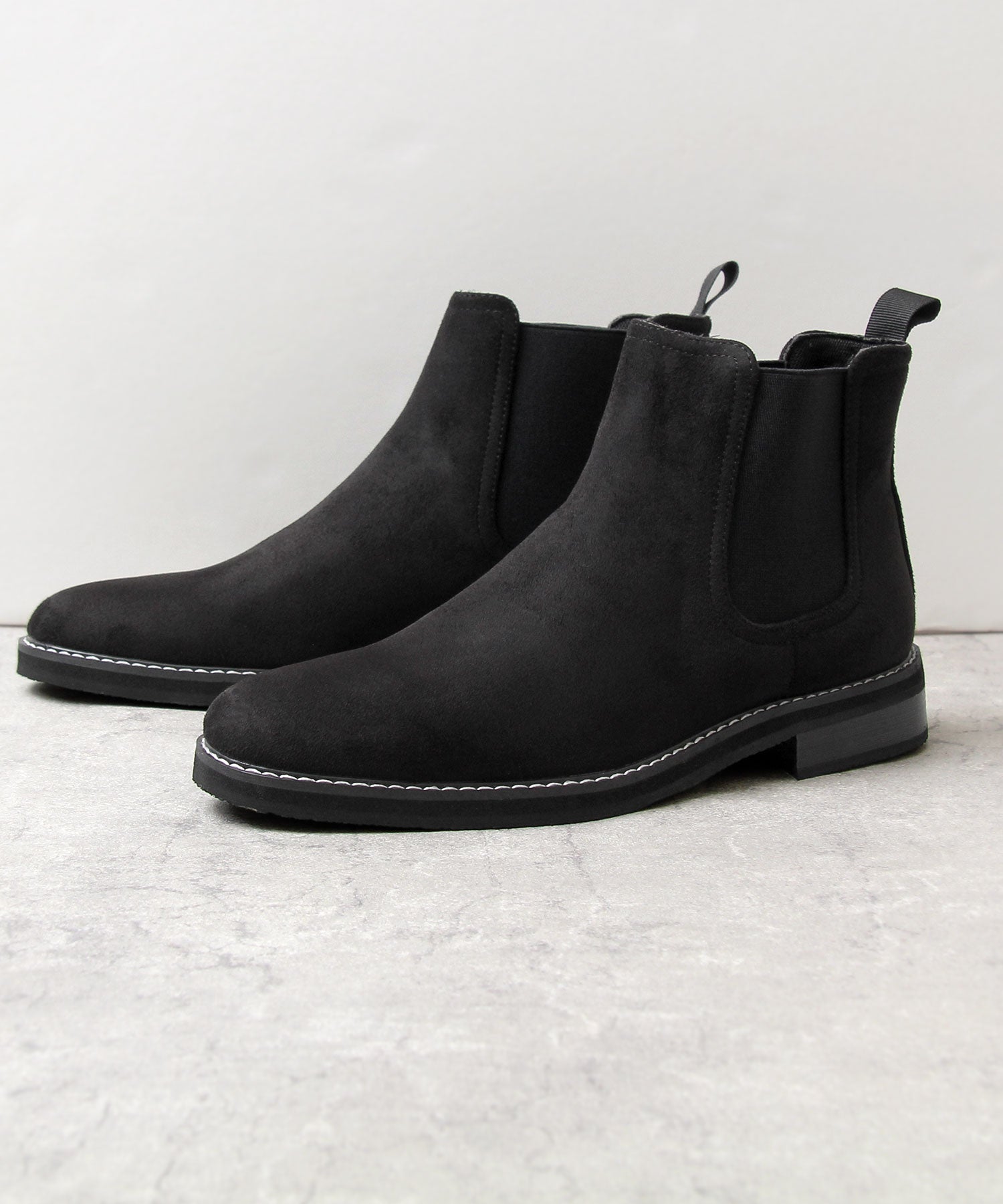 眉間戈爾男士靴子絨面革切爾西靴