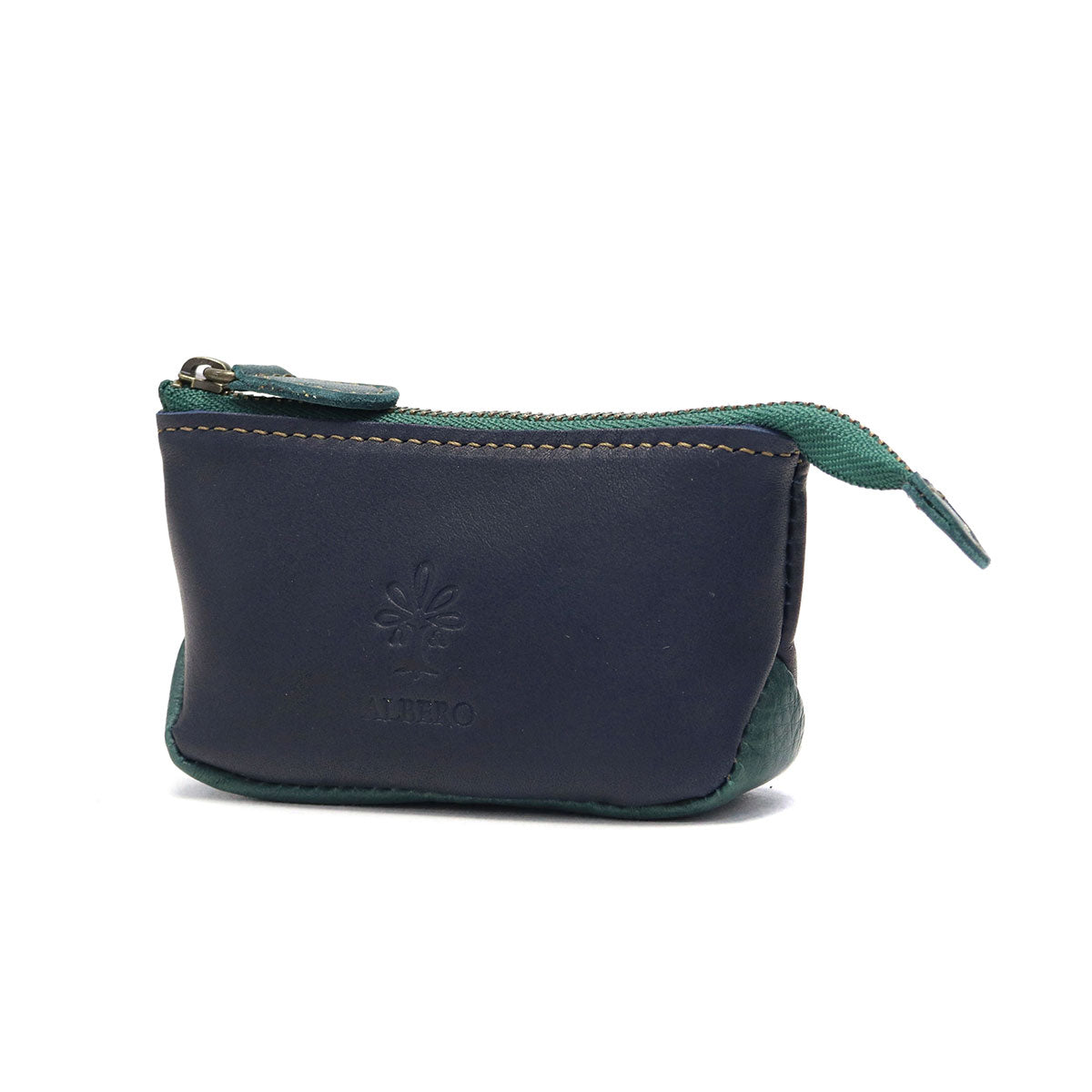 アルベロ ALBERO キーケース レディース スマートキー 小銭入れ ブランド 革 おしゃれ 本革 レザー コンパクト 小物入れ ミニポーチ 鍵入れ 鍵 日本製 LYON リヨン 4364 （ブルー×ブルーグリーン） ブルー×ブルーグリーン