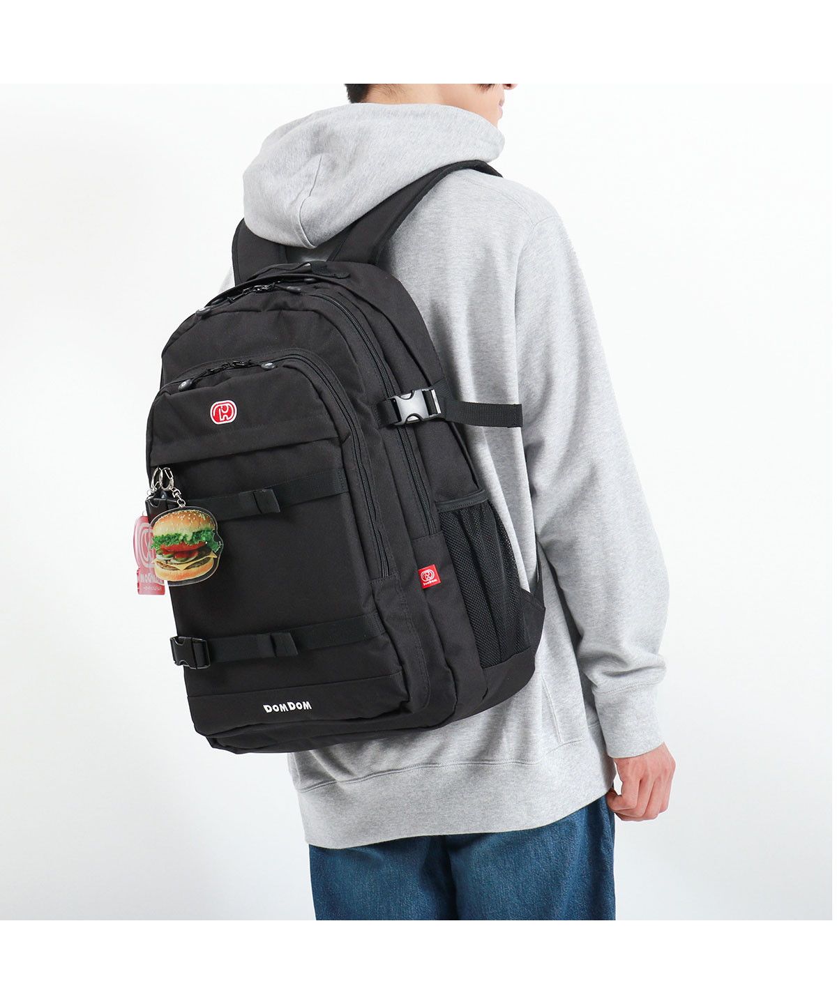 ドムドムハンバーガー DOMDOM ドムドム リュック DOMDOM ドムドムハンバーガー バックパック 通学リュック B4 A4 30L 大きめ 撥水 2層 どむぞうくん DM002 （ホワイト） ホワイト