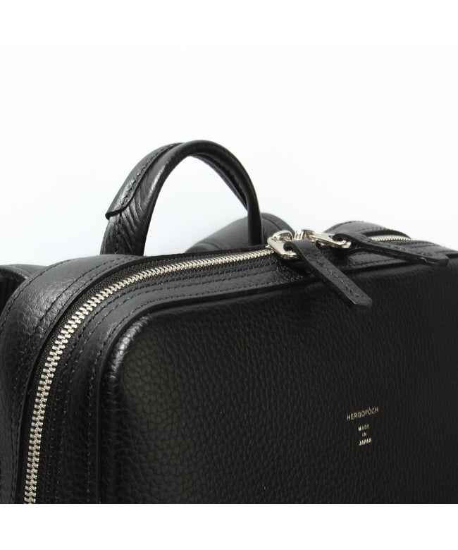 HERGOPOCH ER Embossed Leather Business Backpack for Men Brand Commutin