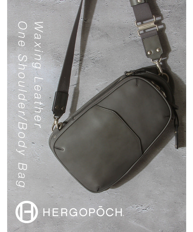 エルゴポック HERGOPOCH エルゴポック No.06 ワキシングレザー ボディバッグ ワンショルダーバッグ 男士 品牌 皮革 真皮 日本製 HERGOPOCH 06ーOS