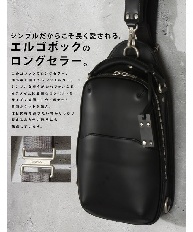 エルゴポック HERGOPOCH エルゴポック No.06 ワキシングレザー ボディバッグ ワンショルダーバッグ 男士 品牌 皮革 真皮 日本製 HERGOPOCH 06ーOS