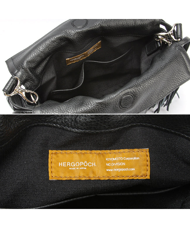 エルゴポック HERGOPOCH エルゴポック 肩背包 男士 品牌 皮革 真皮 輕量 日本製 斜背 小型 抽繩肩背包 HERGOPOCH TCーDS