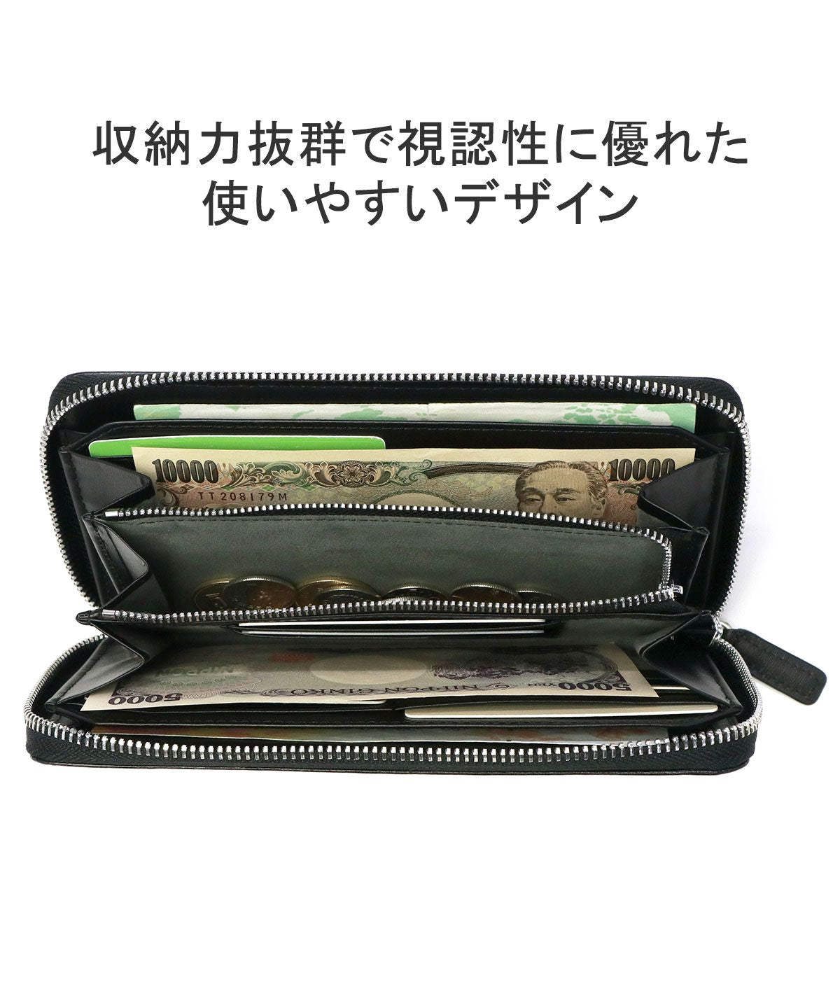 イズイット IS/IT IS/IT 長財布 イズイット 財布 大容量 ラウンドファスナー 本革 革 牛革 小銭入れ サイフ 男性 女性 ポリマー ラウンドファスナー長財布 989607 （ネイビー） ネイビー
