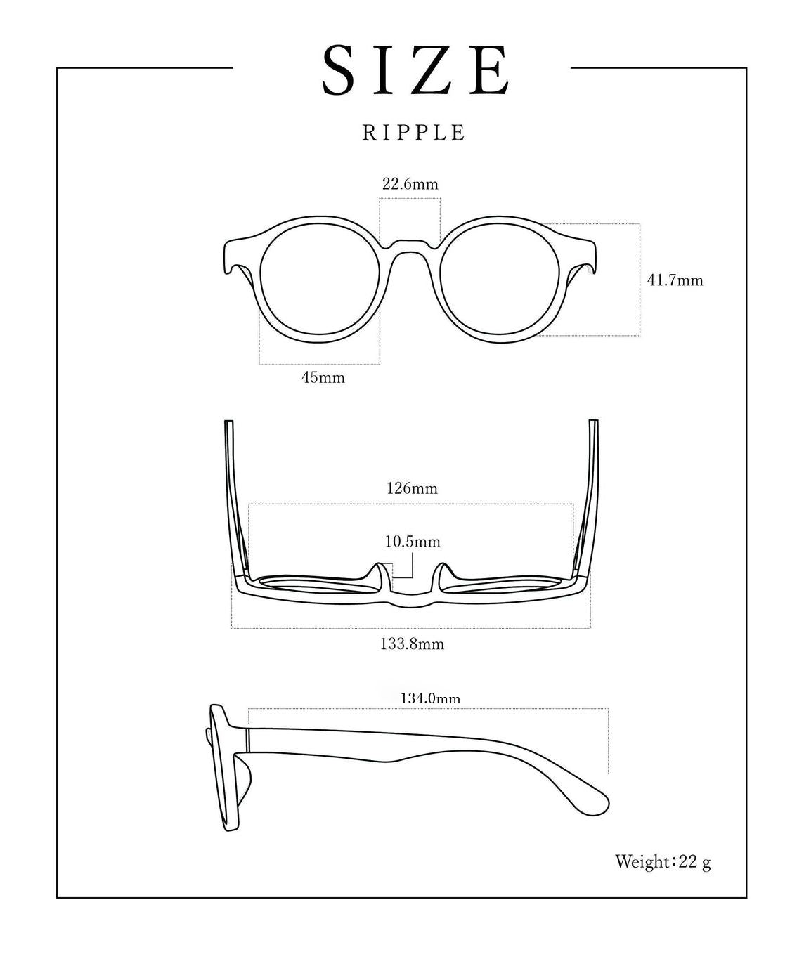 Jugaad Fourteen jugaad14 ◎ Lightweight ◎【jugaad14 / Jugaad Fourteen】RIPPLE GRIP Blue Light Blocking Glasses for PC Easy to Wear