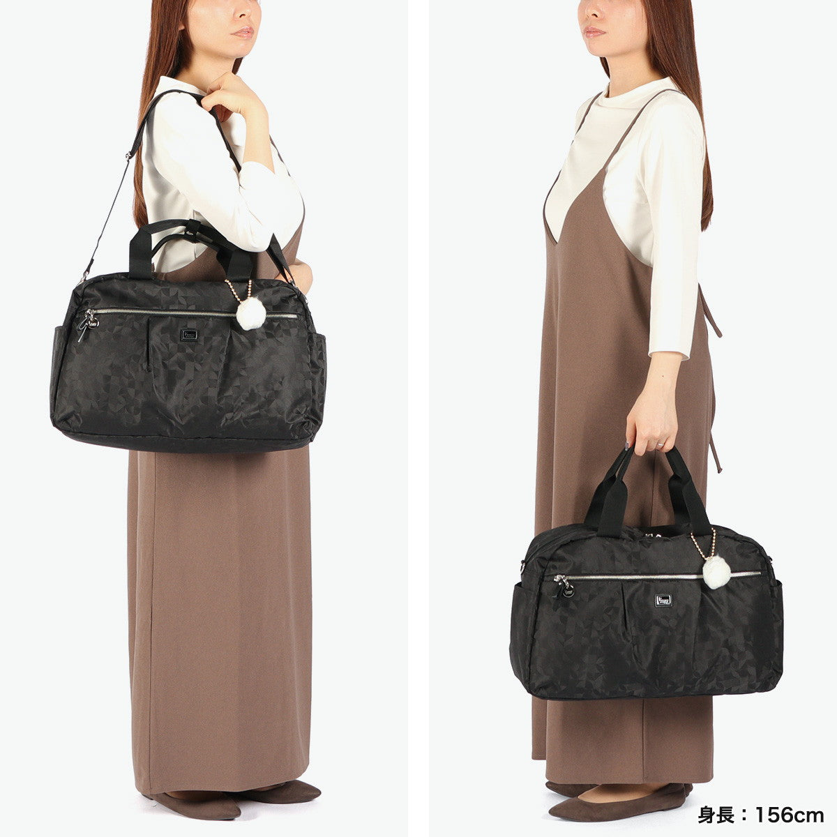 カナナプロジェクトコレクション Kanana project COLLECTION ボストンバッグ レディース 軽量 ブランド 旅行 おしゃれ 小さめ 旅行用 撥水 きれいめ 旅行バッグ 2WAY バッグ A4 斜めがけ VYG マリティマ 68736 （ブラック） ブラック