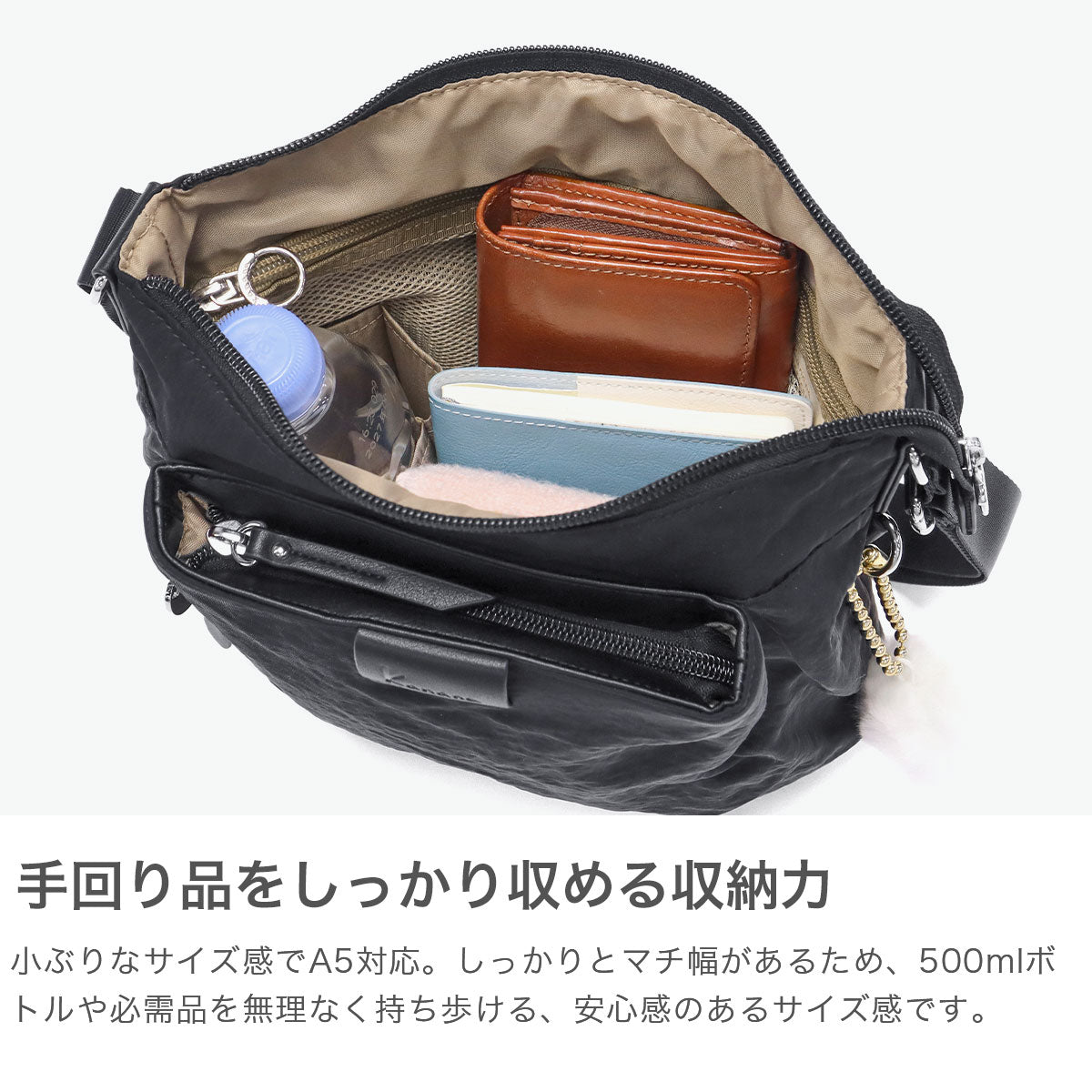 カナナプロジェクトコレクション Kanana project COLLECTION ショルダーバッグ レディース かわいい ナイロン 斜めがけバッグ 大人 軽量 小さめ A5 7L ECD-1 ショルダー バッグ 縦 19082 （ネイビー） ネイビー