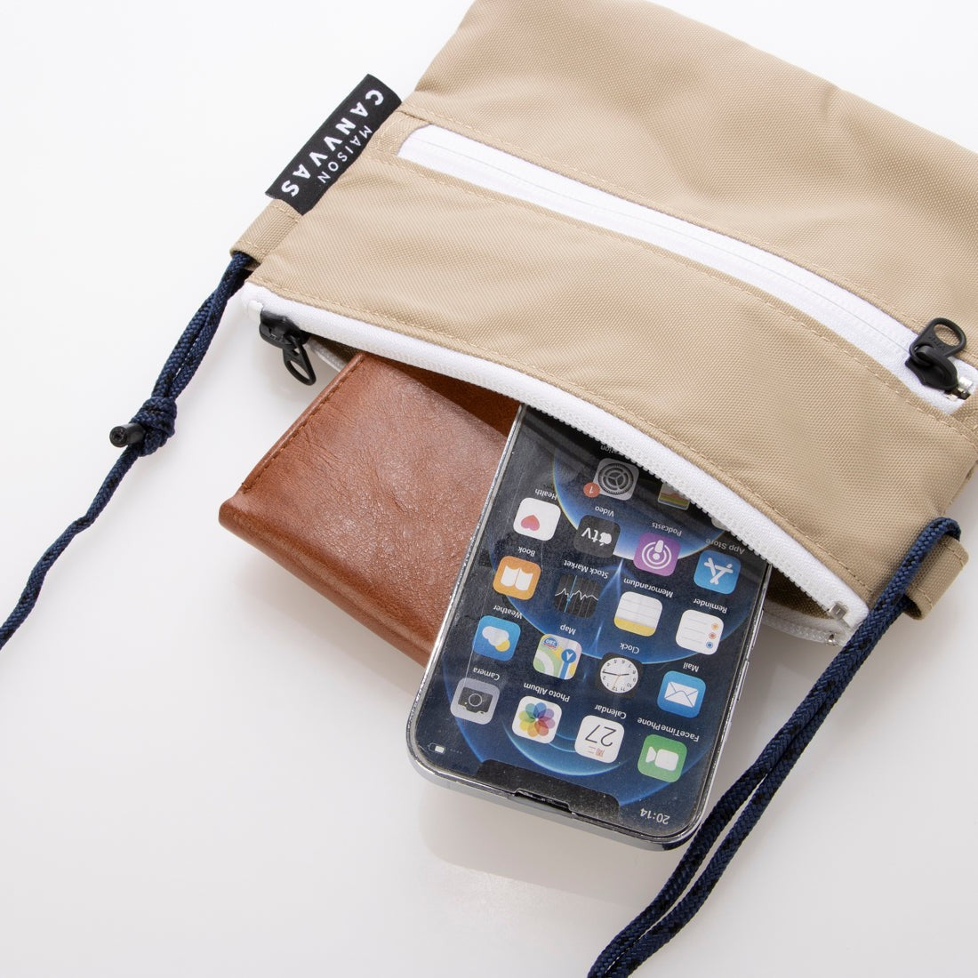 メゾンキャンバス MAISON CANVVAS M1039 TEFOX TRAVEL WALLET （ライトベージュ） ライトベージュ