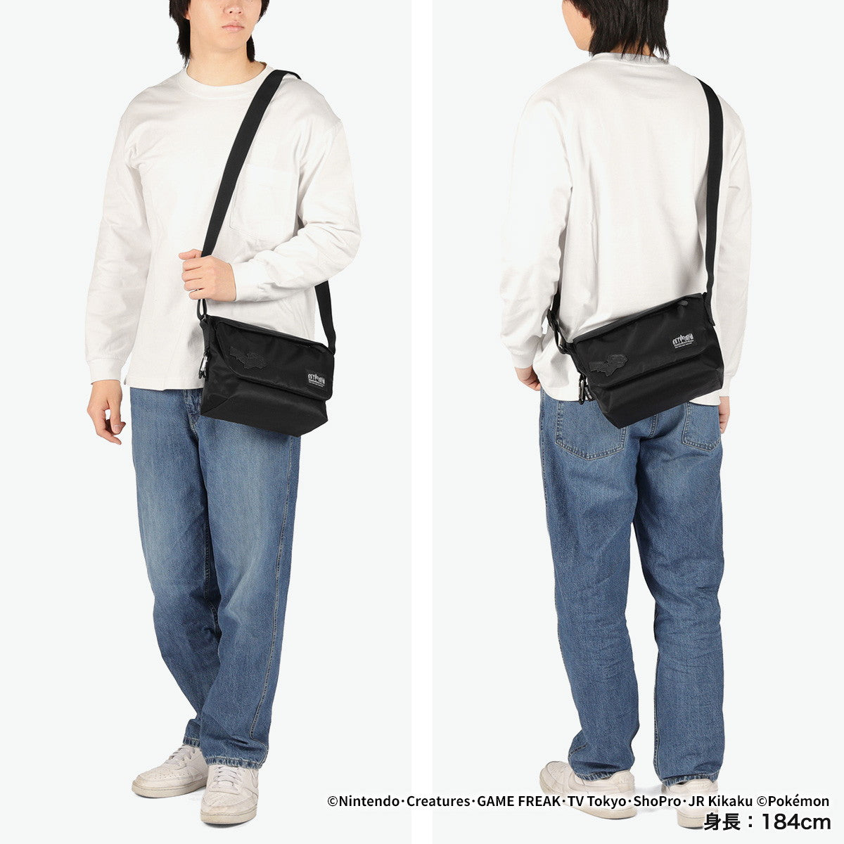 マンハッタンポーテージ ブラックレーベル Manhattan Portage/BLACK LABEL 日本正規品 メッセンジャーバッグ メンズ レディース 斜めがけ ブランド A5 IRVING MESSENGER BAG TWL POKEMON MP2600LTWLBLPKMN （Black） Black