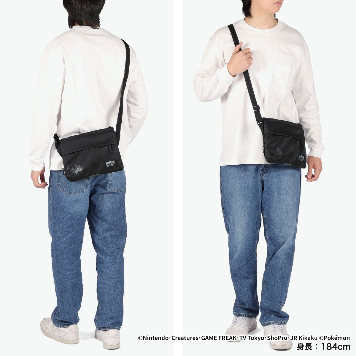 マンハッタンポーテージ ブラックレーベル Manhattan Portage/BLACK LABEL 日本正規品 ショルダーバッグ メンズ レディース 斜めがけ 軽量 ポケモン A5 KENSINGTON SHOULDER BAG TWL POKEMON MP1095TWLBLPKMN （Black） Black