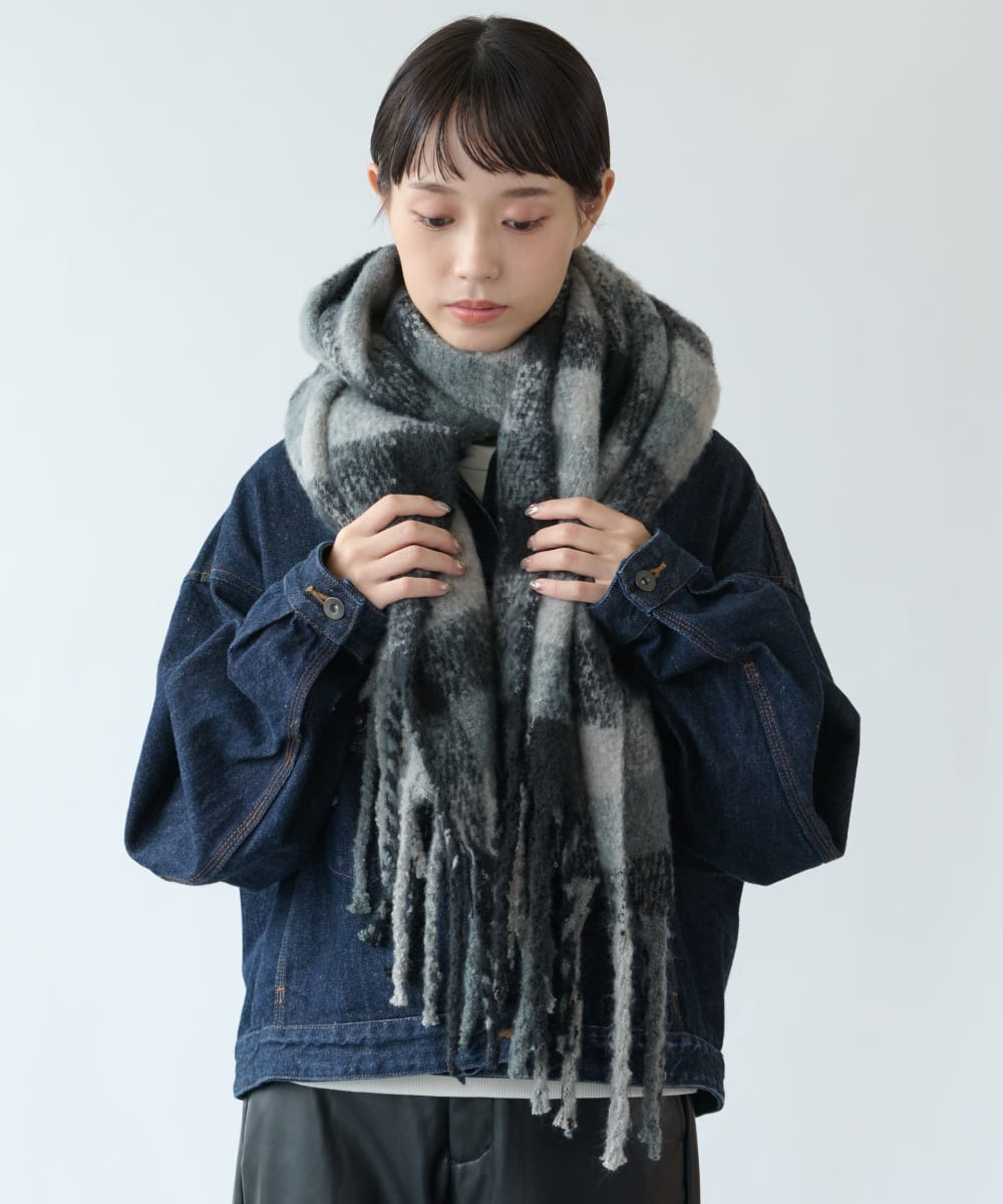 ミルサ milsa milsa  ストール もこもこ （BLACK(01)） BLACK(01)