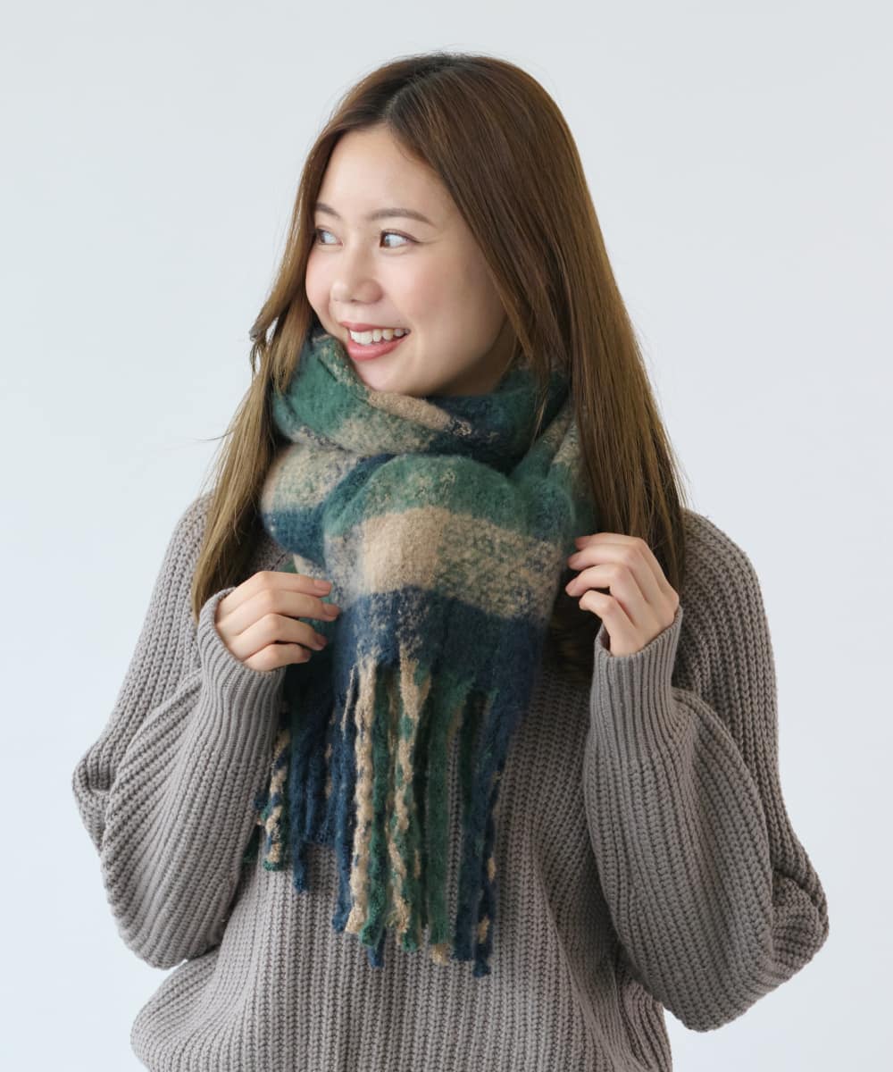 ミルサ milsa milsa  ストール もこもこ （GREEN(53)） GREEN(53)