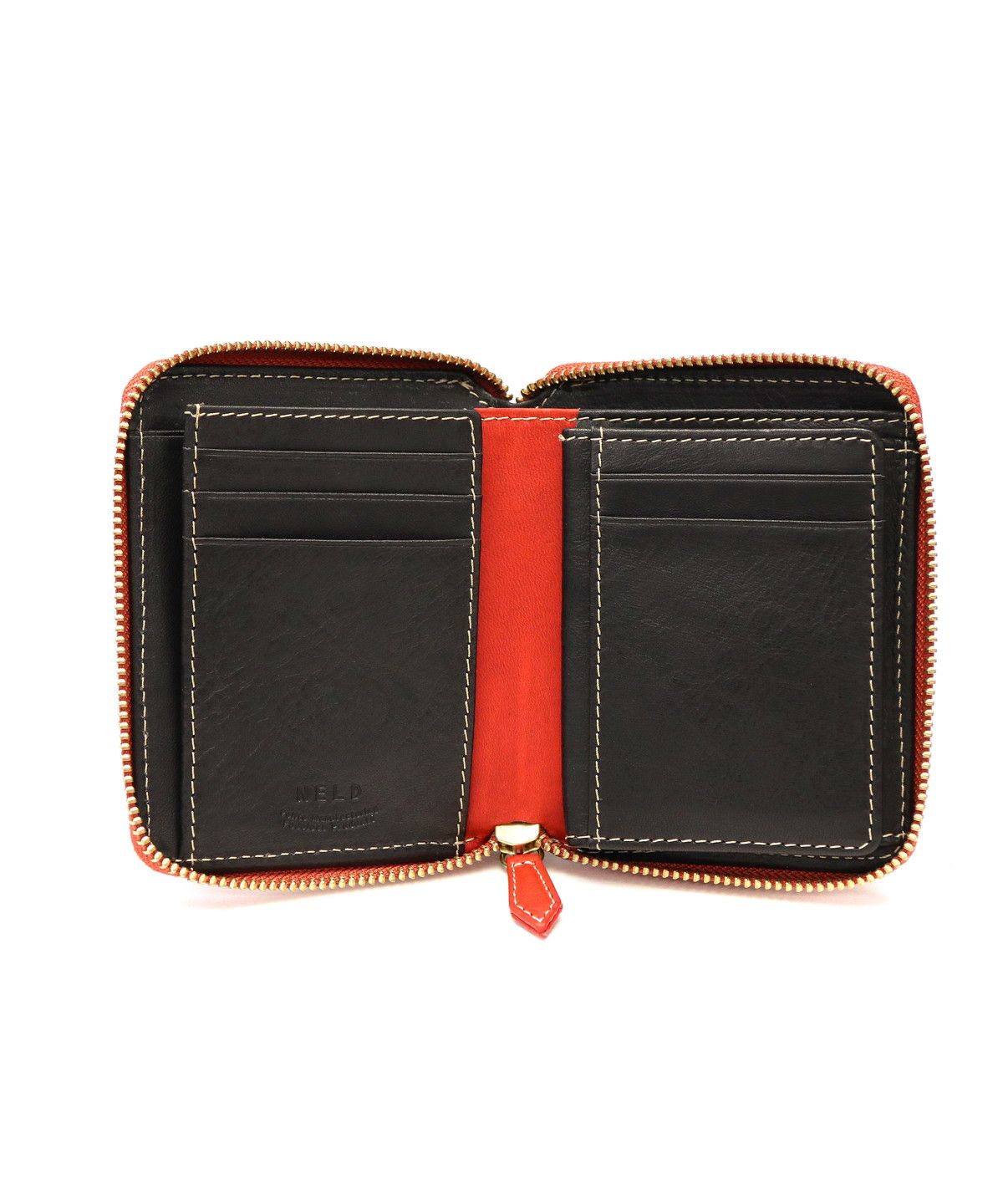 ネルド NELD ネルド 財布 NELD ELBA エルバ ラウンドミドル財布 二つ折り財布 BOX型小銭入れ ラウンドファスナー 本革 大人 シンプル AN218 （ブラック） ブラック