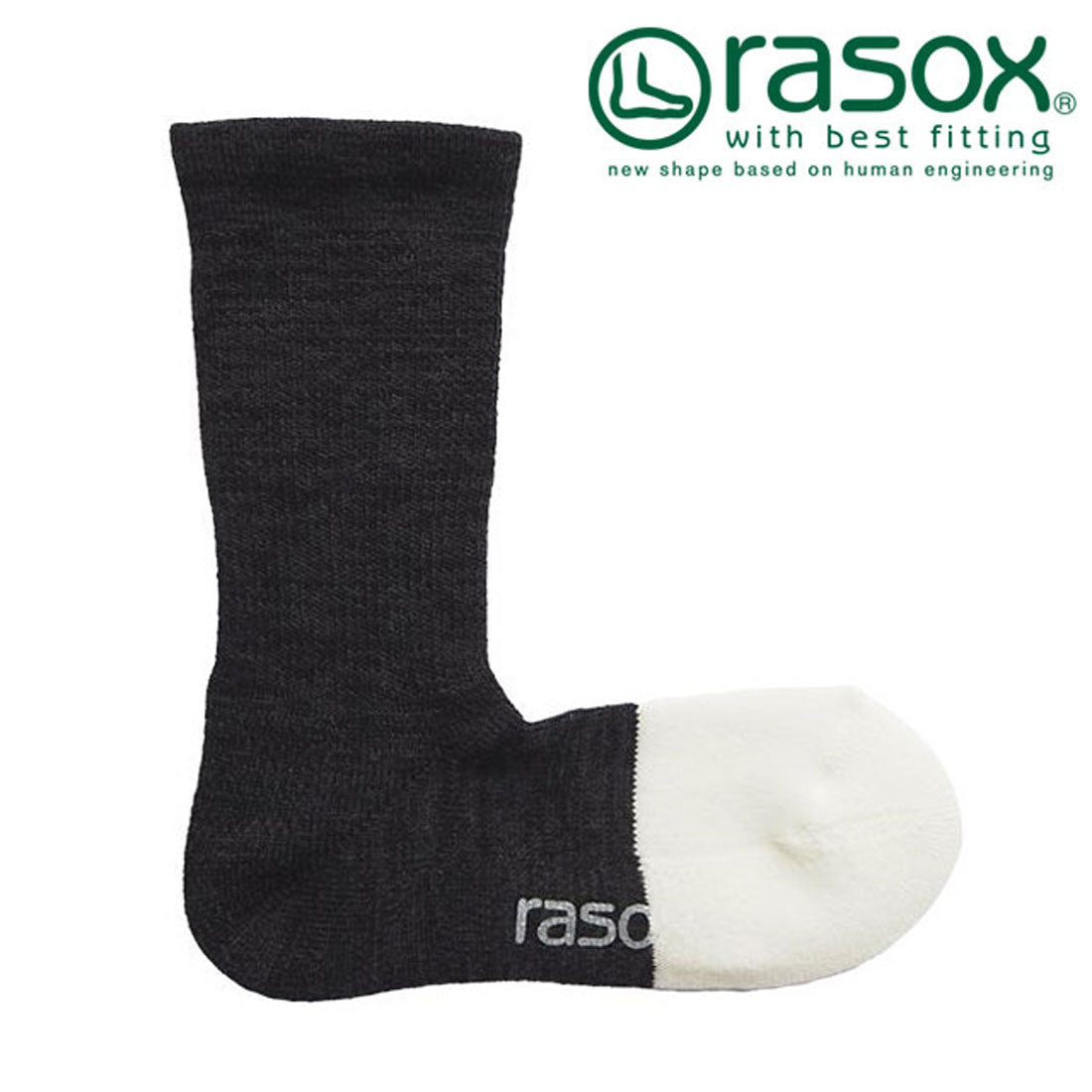 rasox New Warm Wool Crew Black Gray [CA182CR02]