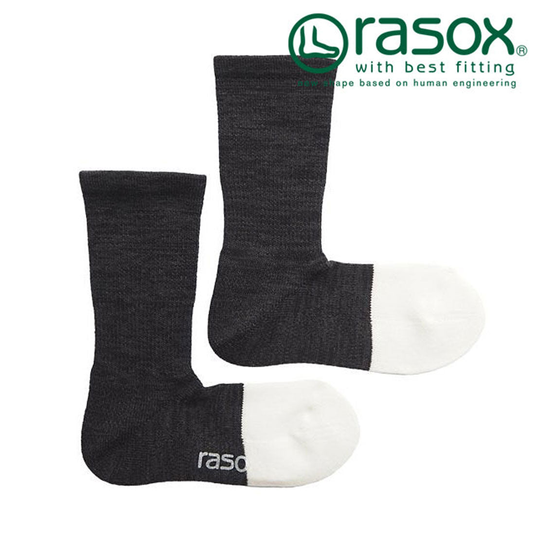 rasox New Warm Wool Crew Black Gray [CA182CR02]