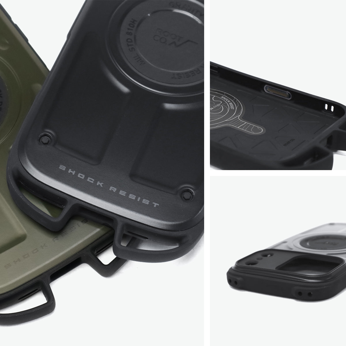 ルートコー ROOT CO. 6ヶ月保証 スマホケース iPhone17ProMax ケース カバー 米軍 MIL規格 耐衝撃 iPhoneケース iPhone MagSafe対応 GSRU-4397 （ブラック） ブラック