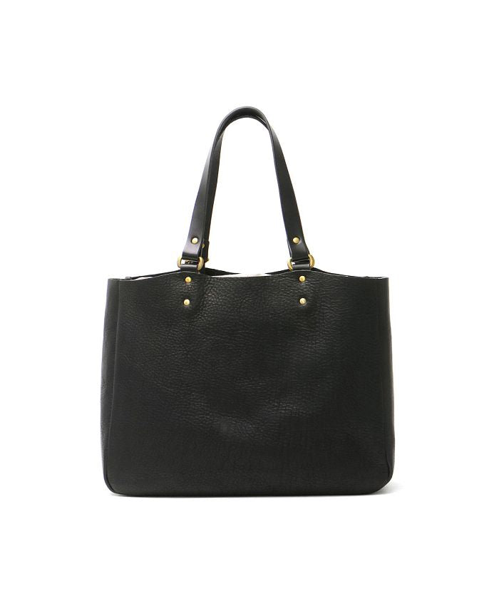 スロウ SLOW スロウ トートバッグ SLOW bono tote bag width type ボノ 本革 栃木レザー A4 B4 大きめ 大容量 横型 4920003,ブラック