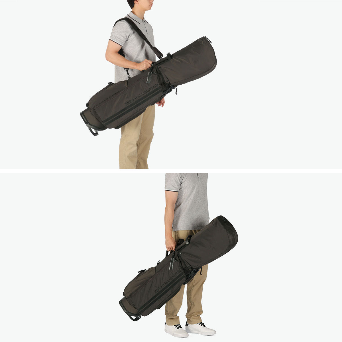 ゼロハリバートン ZERO HALLIBURTON 正規品1年保証 キャディバッグ メンズ レディース スタンド型 8.5型 46インチ 4分割 DICROS SOLO Series Stand Bag ZHG-CB DS 85012 （チャコール） チャコール