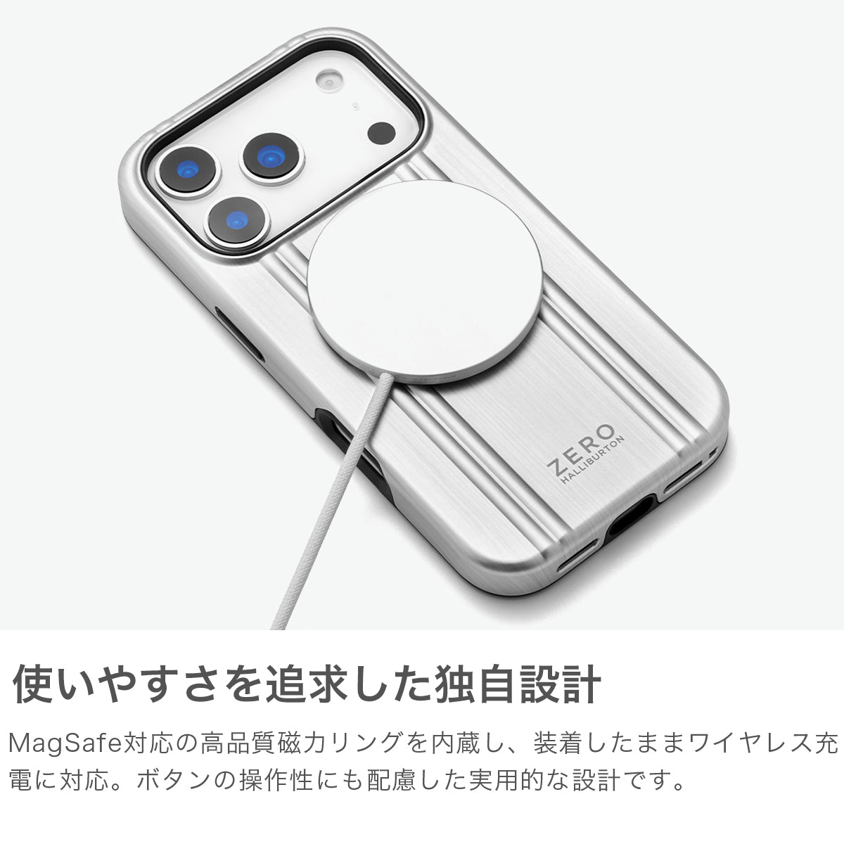 ゼロハリバートン ZERO HALLIBURTON 日本正規品 スマホケース iphoneケース iphone17Pro ケース MagSafe マグセーフ Hybrid Shockproof Case for iPhone 17 Pro 81713（ブラック） ブラック