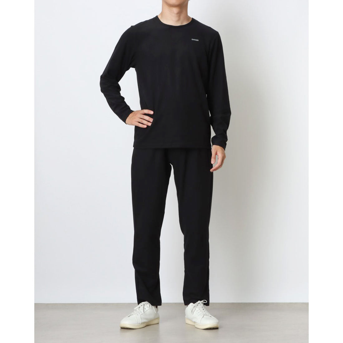 ジームード GMOOD G-MOOD メンズ レディース ジムインナー 上下セット ロンTEE ロングパンツ サウナスーツ クルーネック トレーニングウェア ジームード （ブラック） ブラック