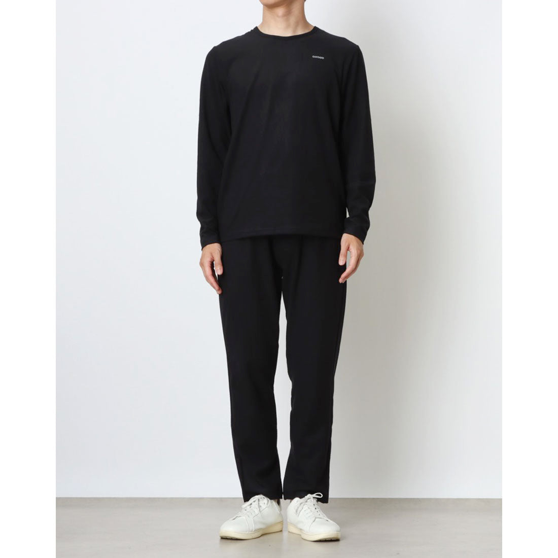 ジームード GMOOD G-MOOD メンズ レディース ジムインナー 上下セット ロンTEE ロングパンツ サウナスーツ クルーネック トレーニングウェア ジームード （ブラック） ブラック