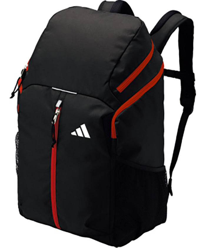 ゴーセン GOSEN アディダス adidas サッカー ボール用デイパック 32L 黒色×赤色 ブラック リュック バッグ 通学 部活 合宿 ジム 旅行 習い事 かばん （黒×赤） 黒×赤