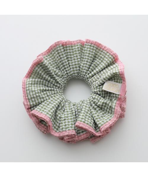 GOOD SQUISH シュシュ BABY WILDER COLLECTION チェック （グリーン×ピンク） グリーン×ピンク