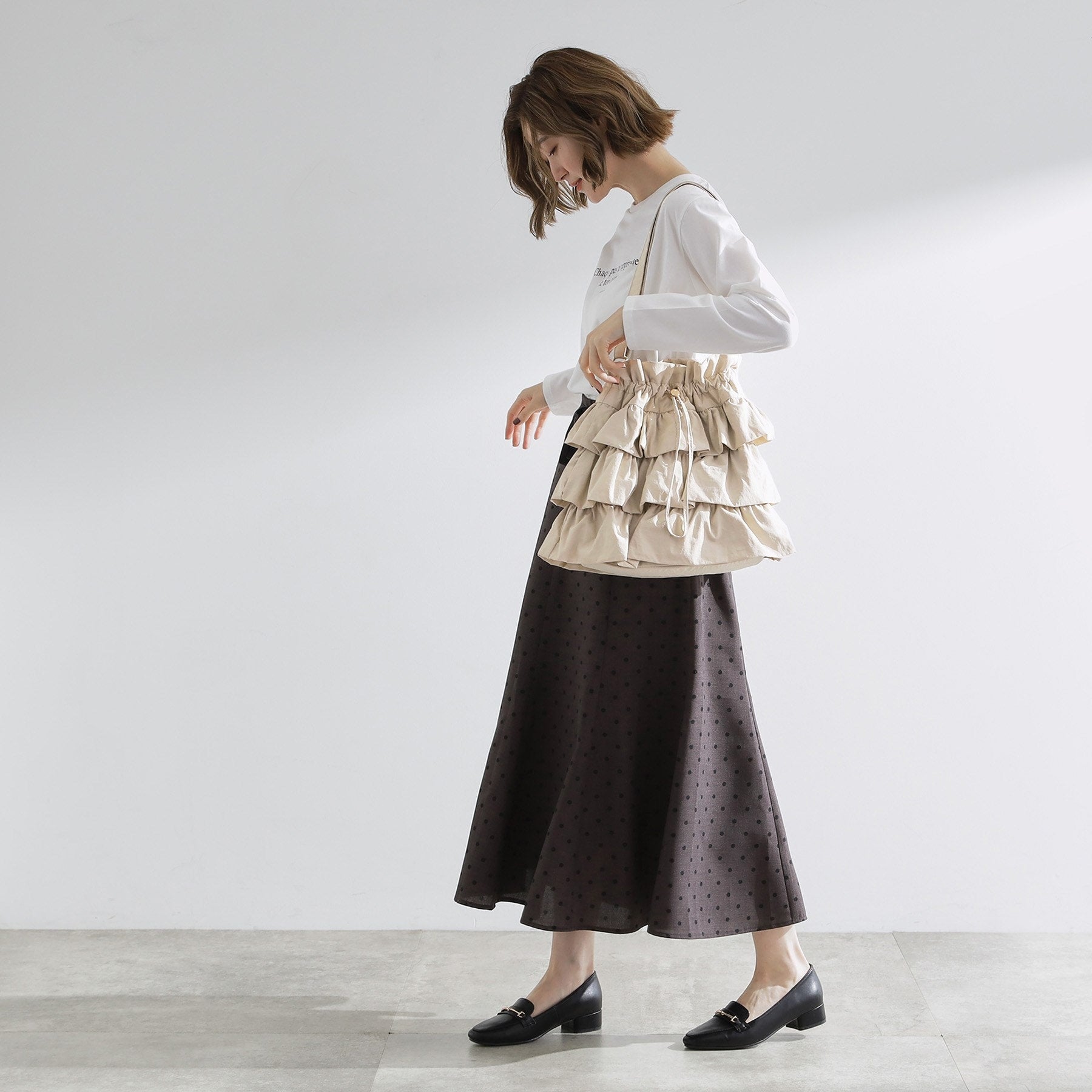 グローブ grove 【撥水】ティアードドロストショルダー （ブラック(019)） ブラック(019)