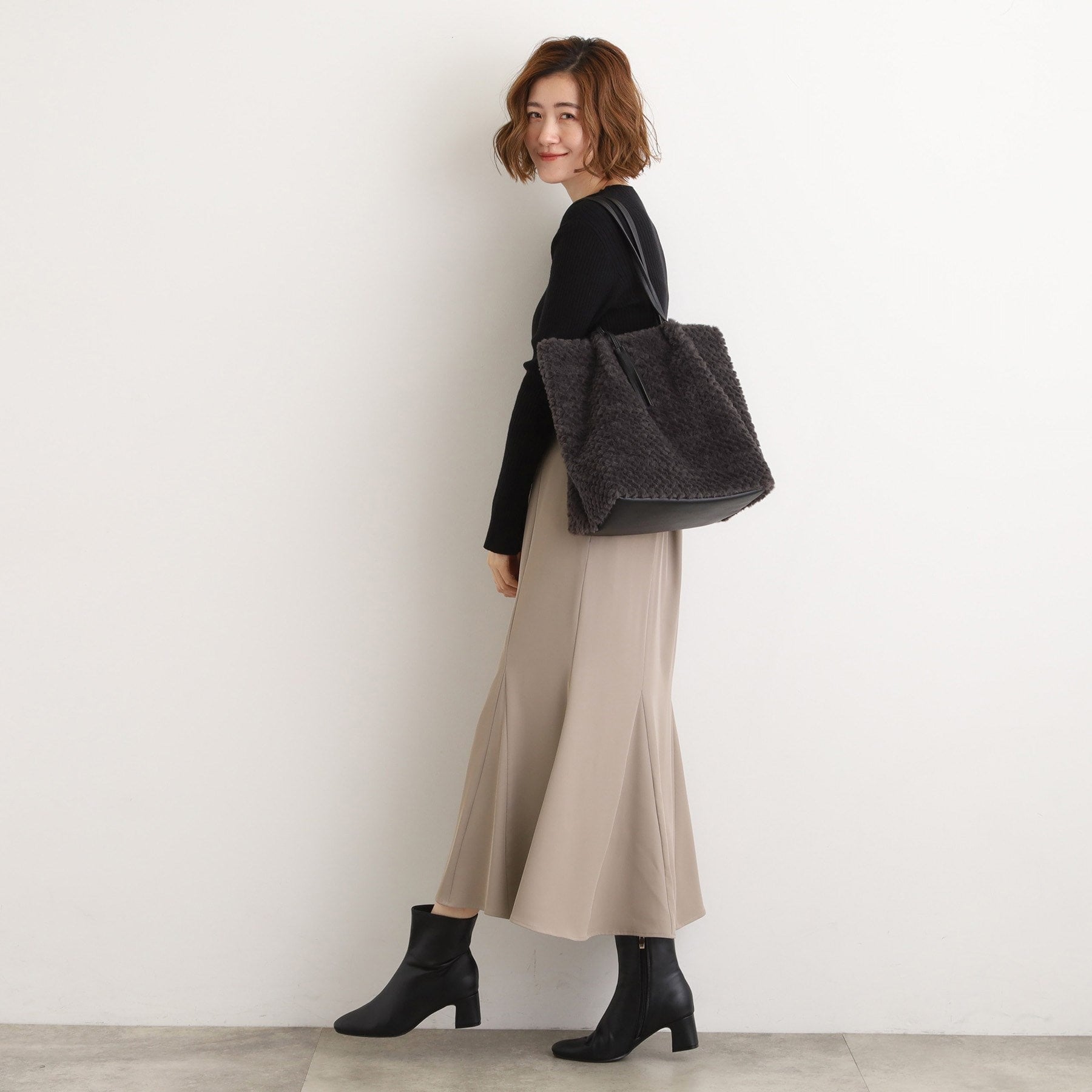 グローブ grove ポコポコエコファータッセルトート （チャコールグレー(014)） チャコールグレー(014)