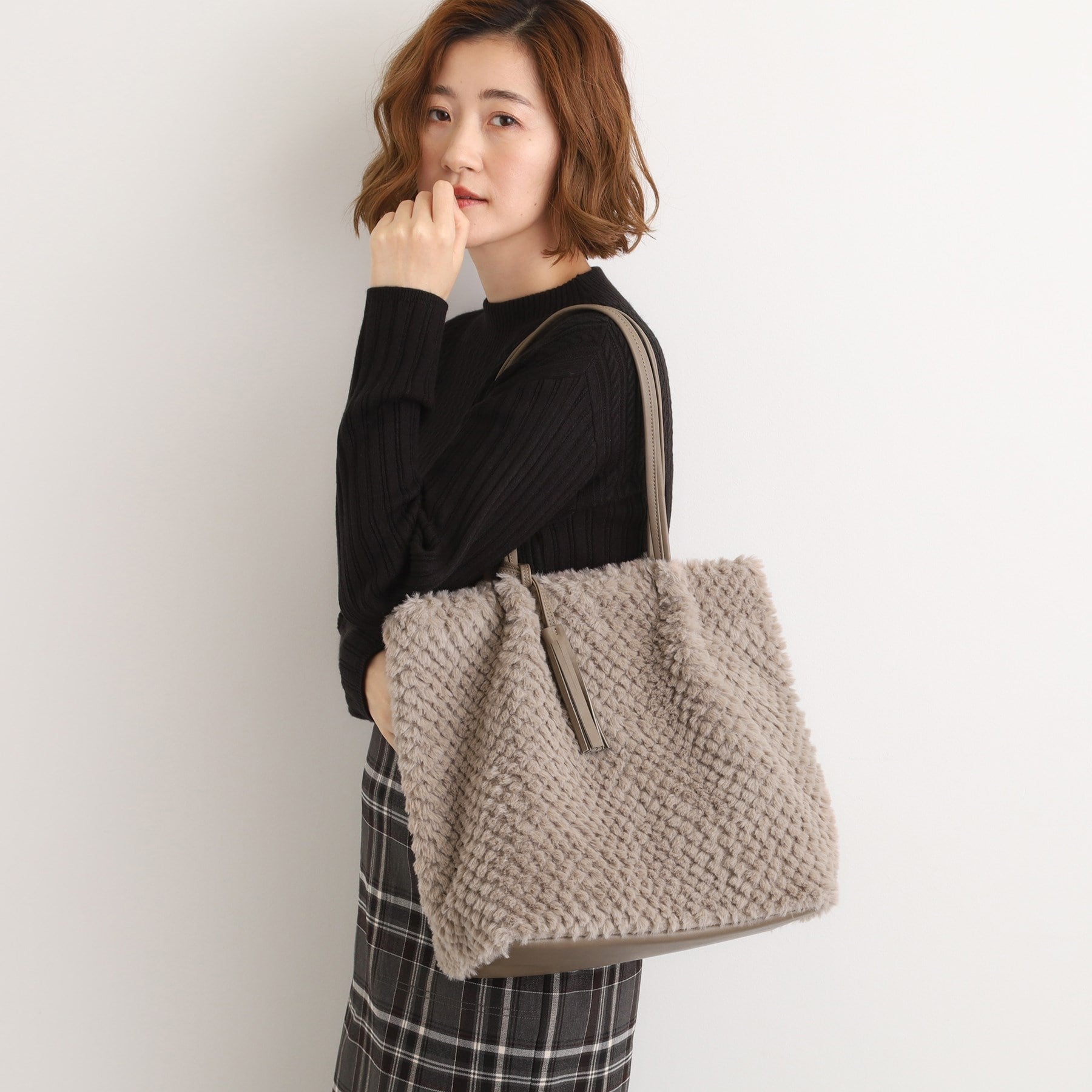 グローブ grove ポコポコエコファータッセルトート （チャコールグレー(014)） チャコールグレー(014)