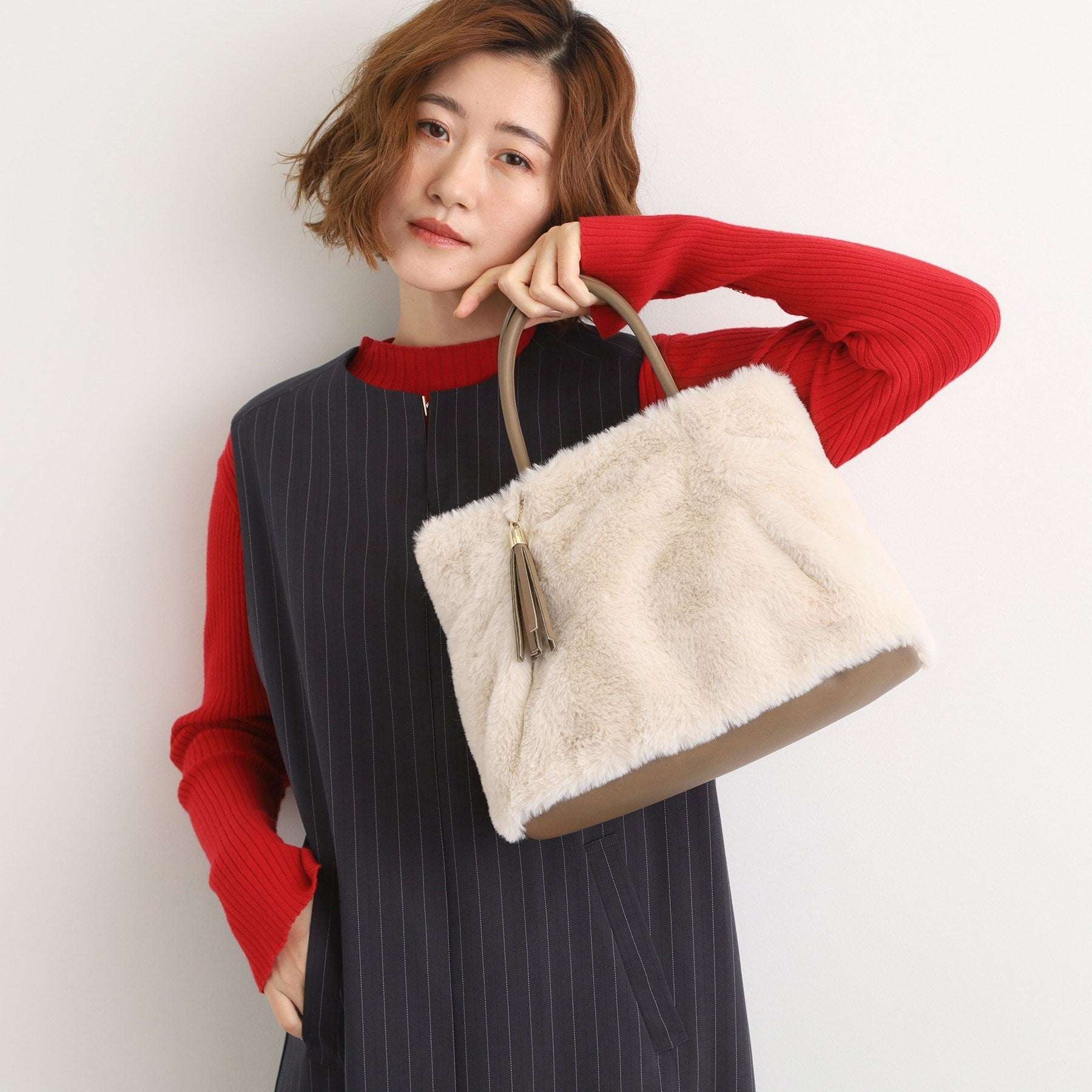 グローブ grove タックタッセルエコファー2WAYトート （モカブラウン(742)） モカブラウン(742)