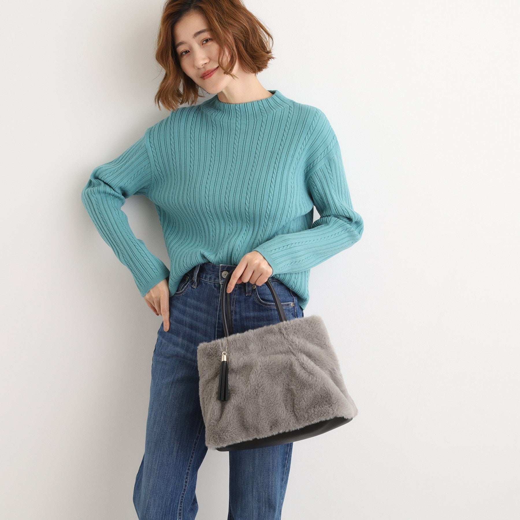 グローブ grove タックタッセルエコファー2WAYトート （モカブラウン(742)） モカブラウン(742)