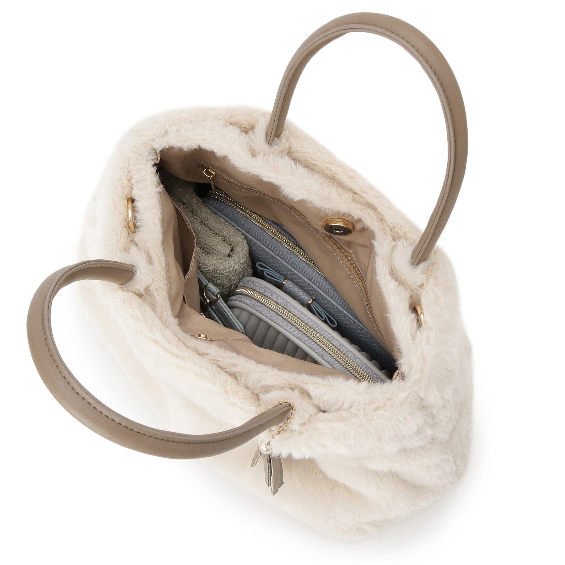 グローブ grove タックタッセルエコファー2WAYトート （モカブラウン(742)） モカブラウン(742)