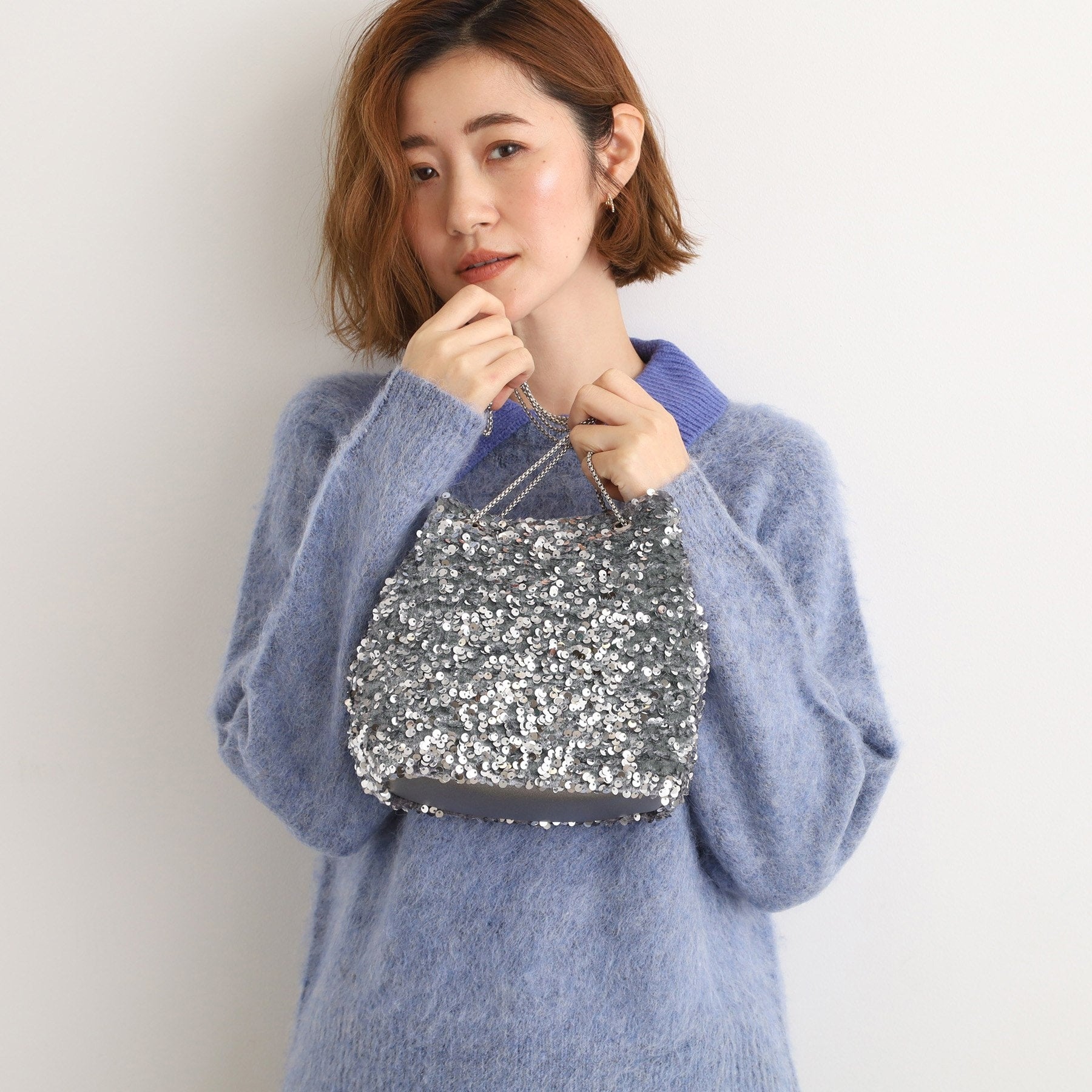 グローブ grove キラアソート巾着チェーンショルダー （シルバー(006)） シルバー(006)