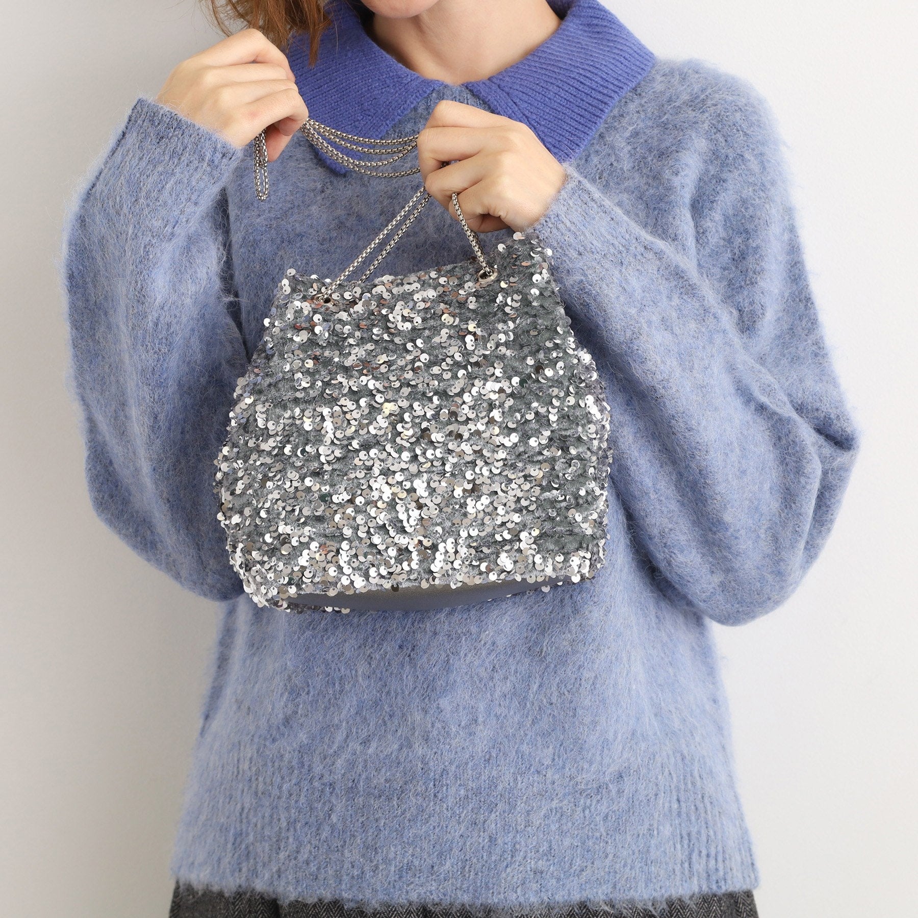 グローブ grove キラアソート巾着チェーンショルダー （グレー(412)） グレー(412)