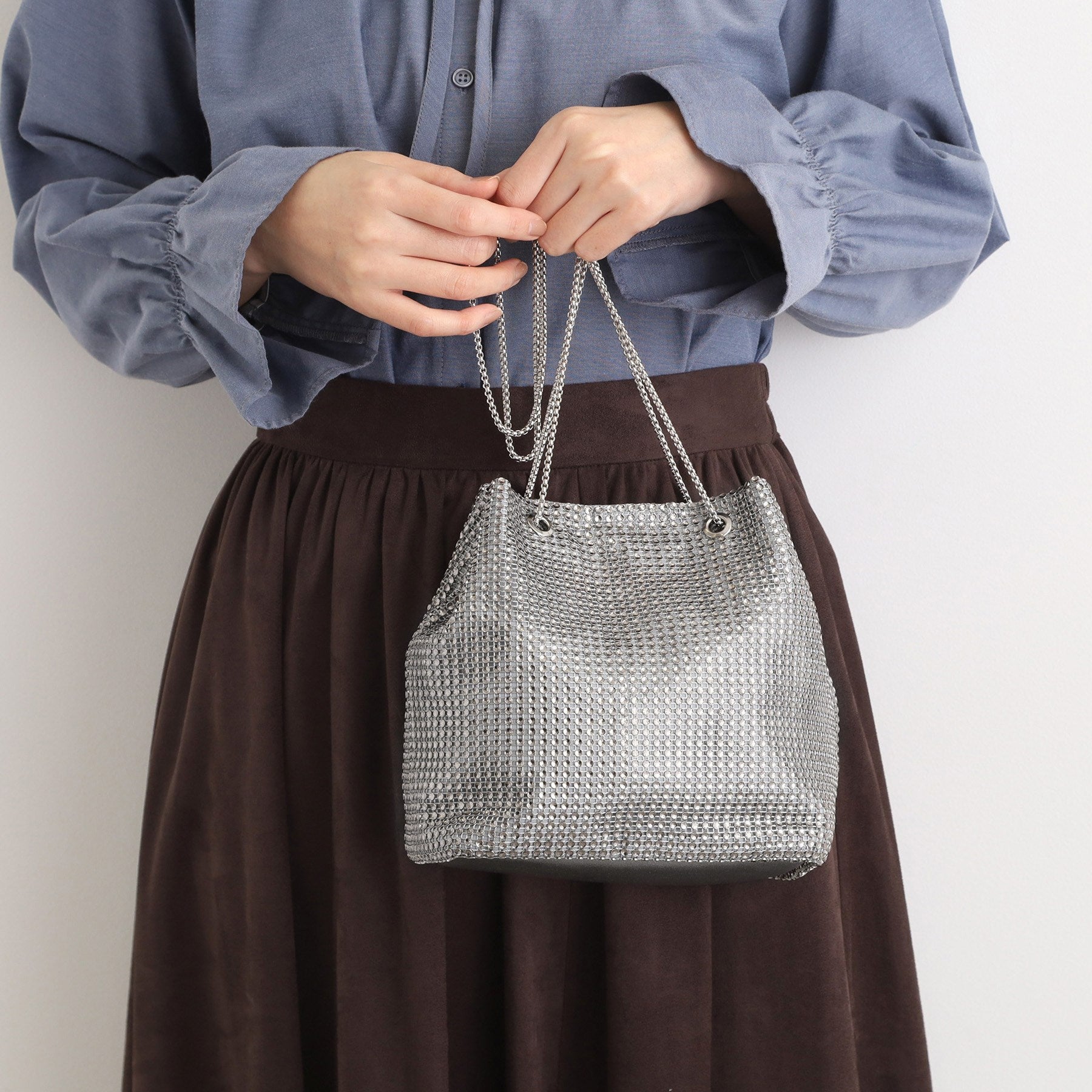 グローブ grove キラアソート巾着チェーンショルダー （ブラックシルバー(009)） ブラックシルバー(009)