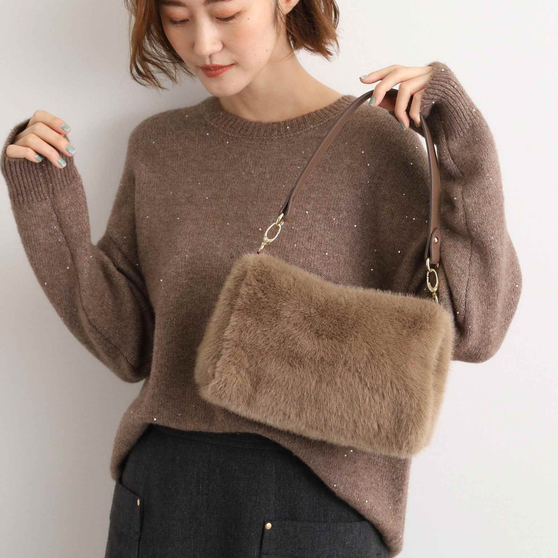 グローブ grove エコファーダブルショルダー （キャメル(041)） キャメル(041)