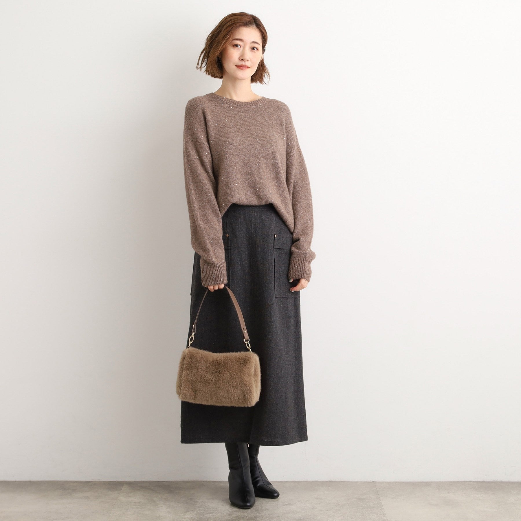 グローブ grove エコファーダブルショルダー （キャメル(041)） キャメル(041)