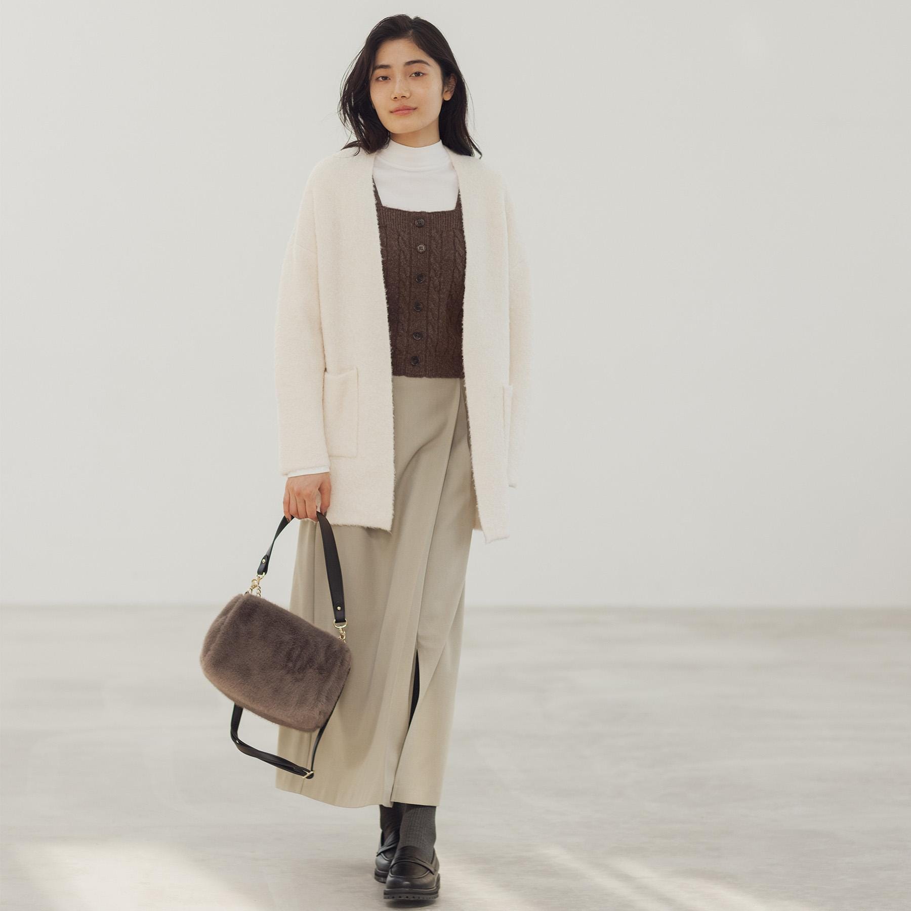 グローブ grove エコファーダブルショルダー （キャメル(041)） キャメル(041)