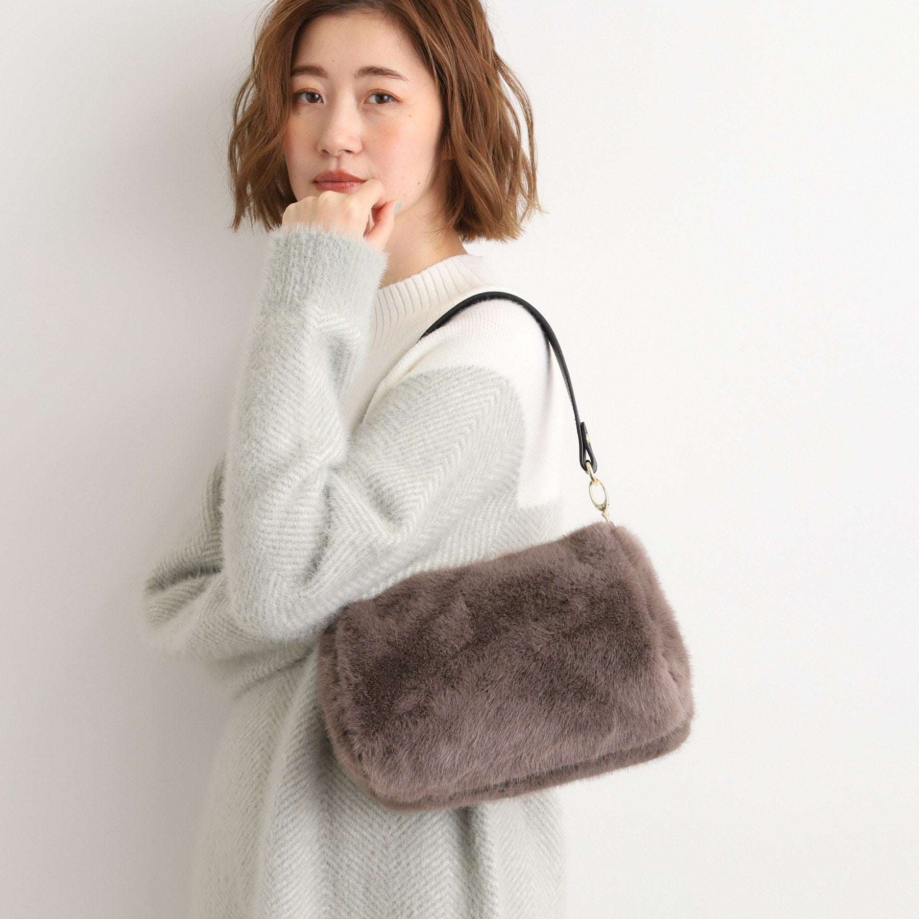 グローブ grove エコファーダブルショルダー （ダークグレー(013)） ダークグレー(013)