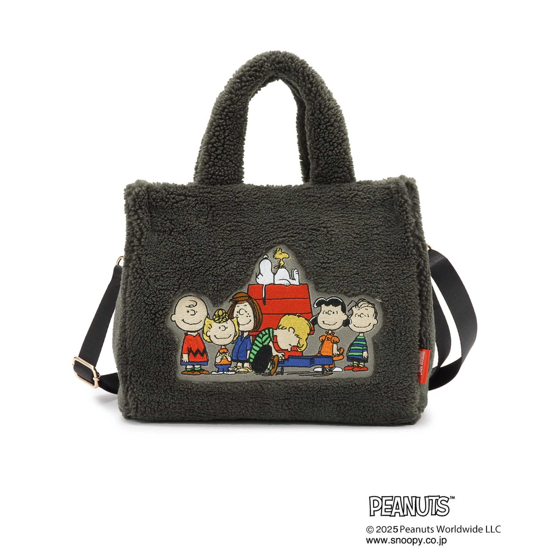 グローブ grove 【PEANUTS】ボアスクエア2WAYトート （ブラック(019)） ブラック(019)