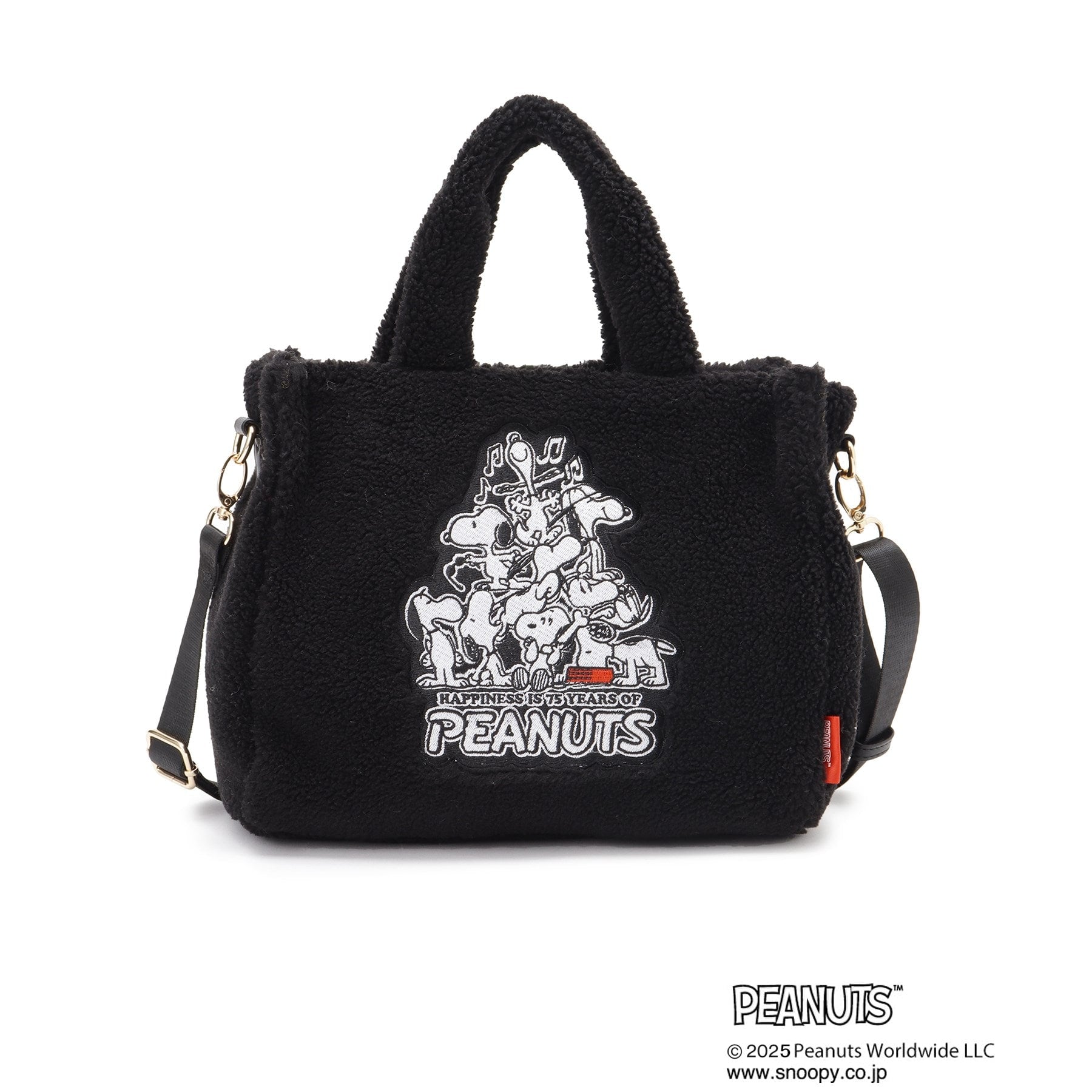 グローブ grove 【PEANUTS】ボアスクエア2WAYトート （ブラック(019)） ブラック(019)