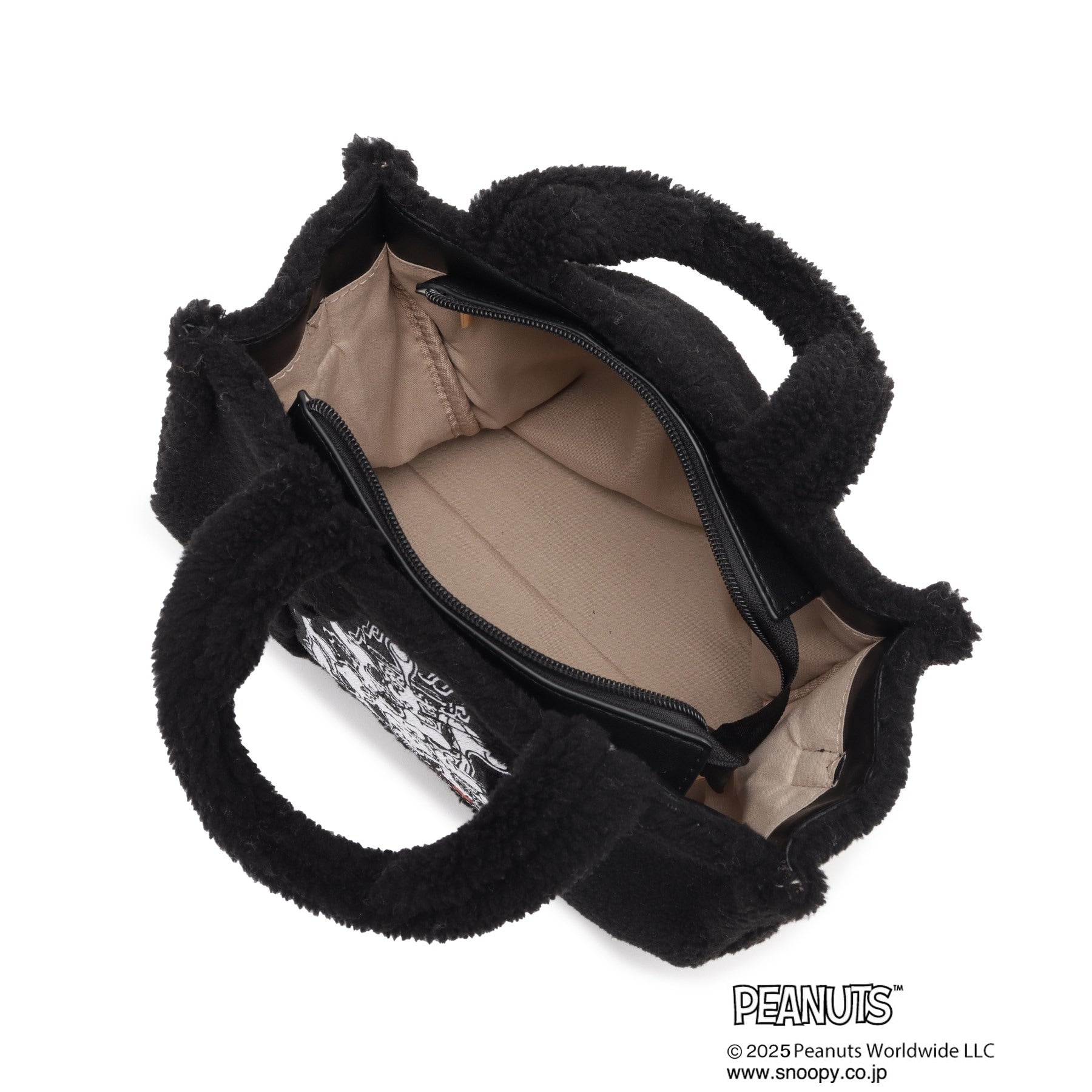 グローブ grove 【PEANUTS】ボアスクエア2WAYトート （ブラック(019)） ブラック(019)