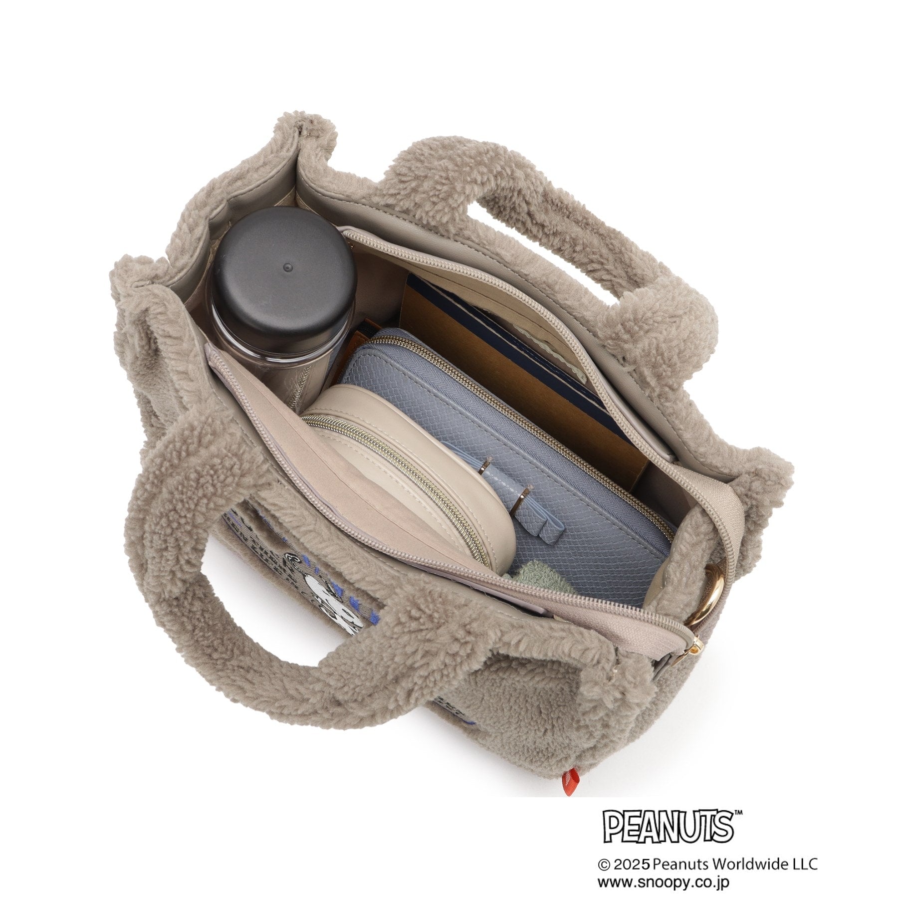 グローブ grove 【PEANUTS】ボアスクエア2WAYトート （ブラック(019)） ブラック(019)