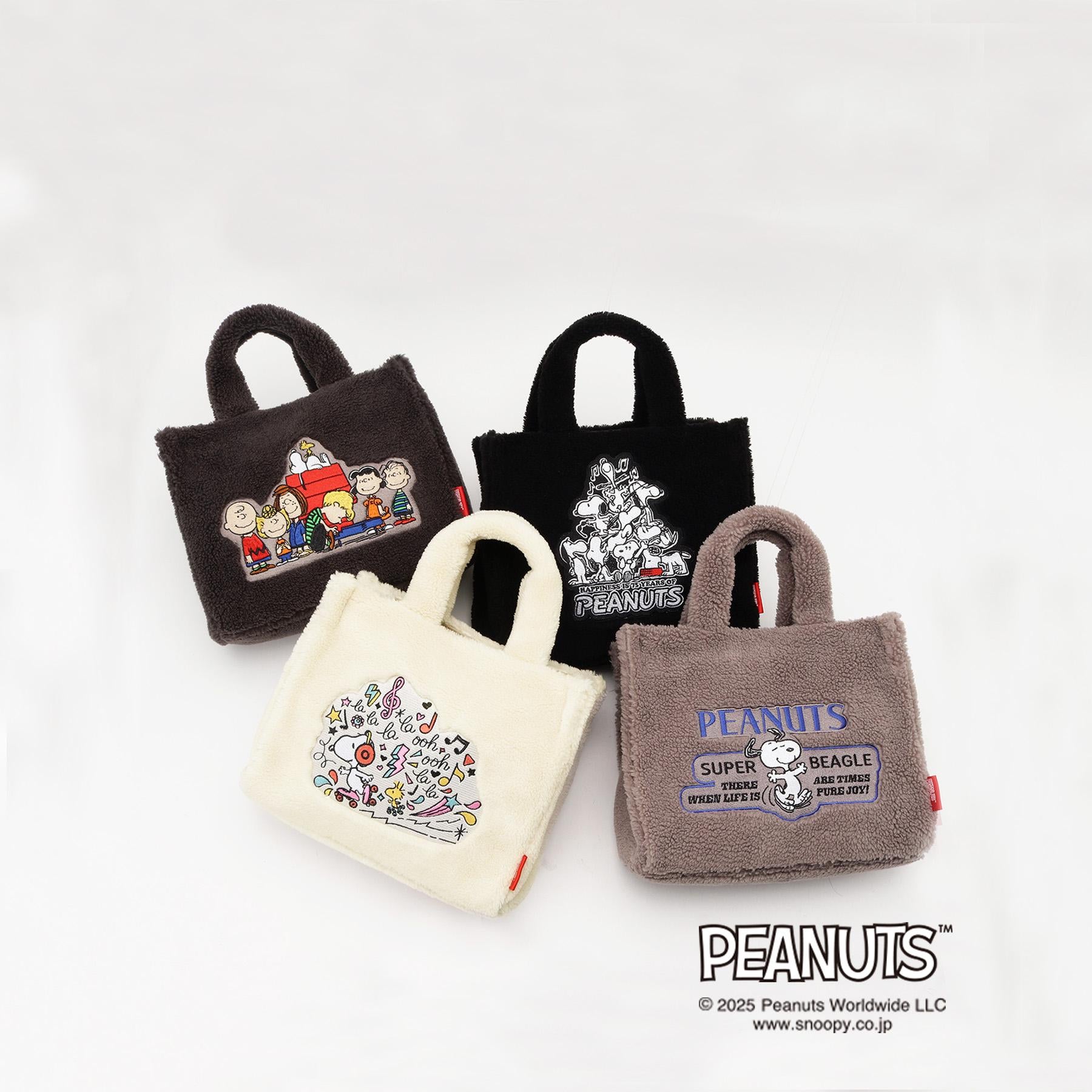 グローブ grove 【PEANUTS】ボアスクエア2WAYトート （ブラック(019)） ブラック(019)