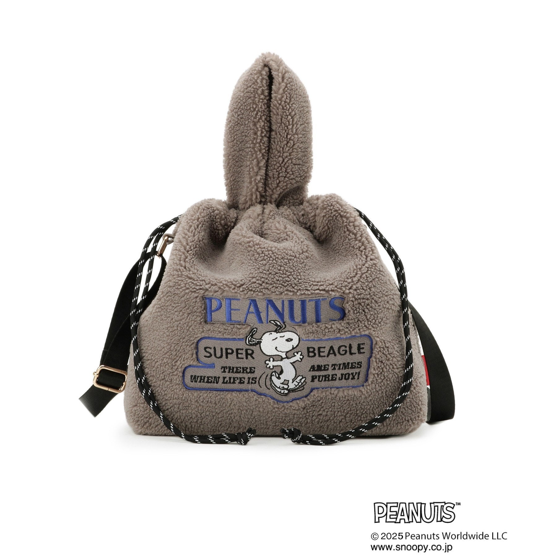 グローブ grove 【PEANUTS】ボア巾着トート （チャコールグレー(014)） チャコールグレー(014)