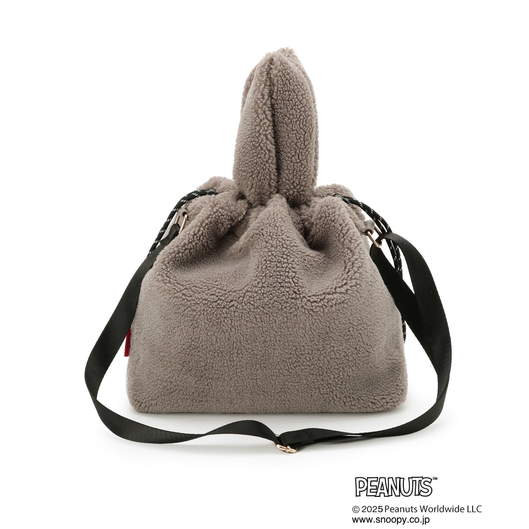 グローブ grove 【PEANUTS】ボア巾着トート （チャコールグレー(014)） チャコールグレー(014)