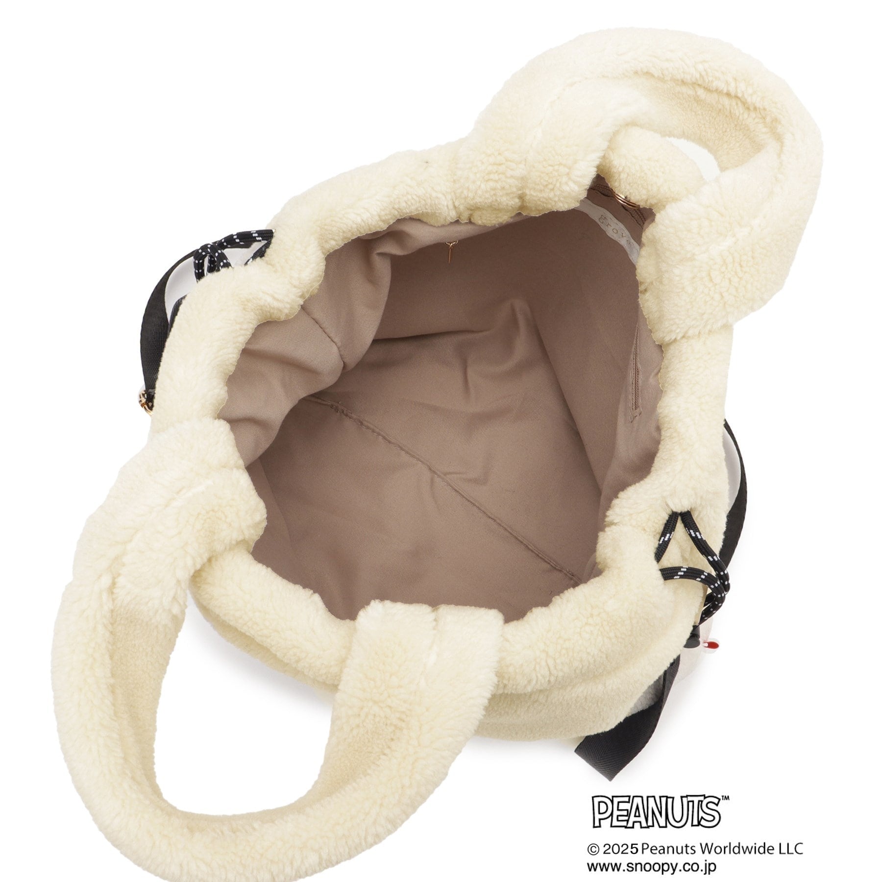 グローブ grove 【PEANUTS】ボア巾着トート （チャコールグレー(014)） チャコールグレー(014)