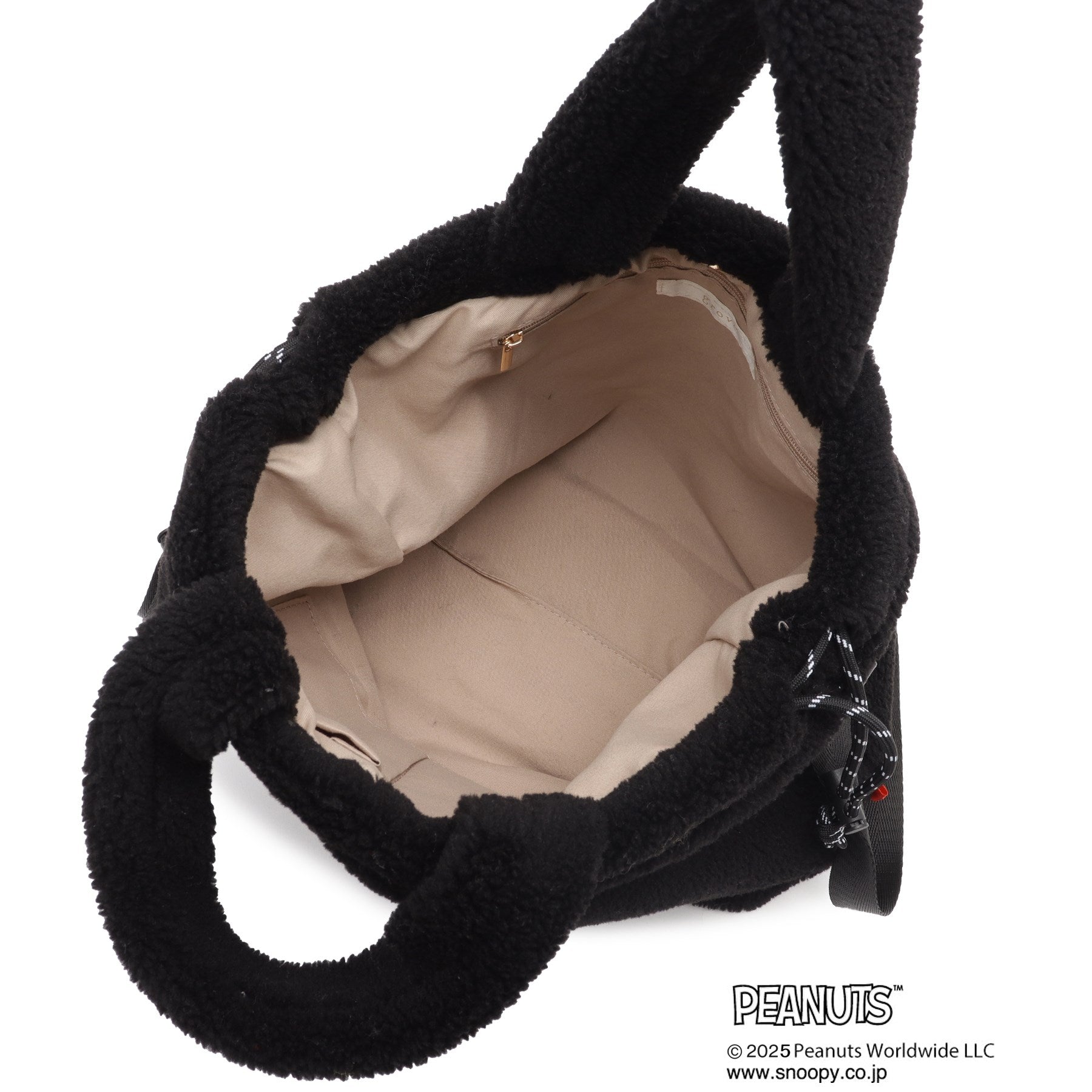 グローブ grove 【PEANUTS】ボア巾着トート （チャコールグレー(014)） チャコールグレー(014)