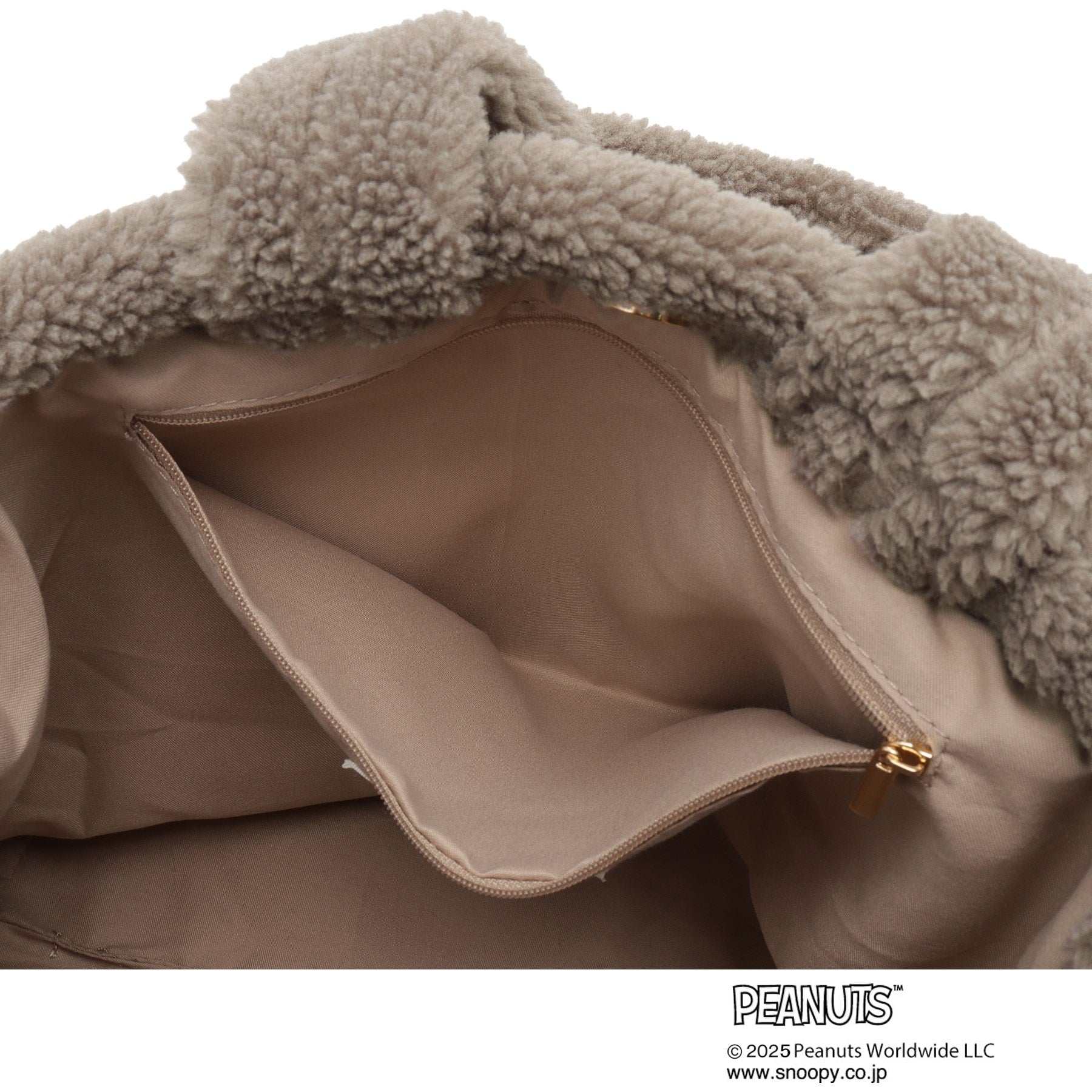 グローブ grove 【PEANUTS】ボア巾着トート （チャコールグレー(014)） チャコールグレー(014)